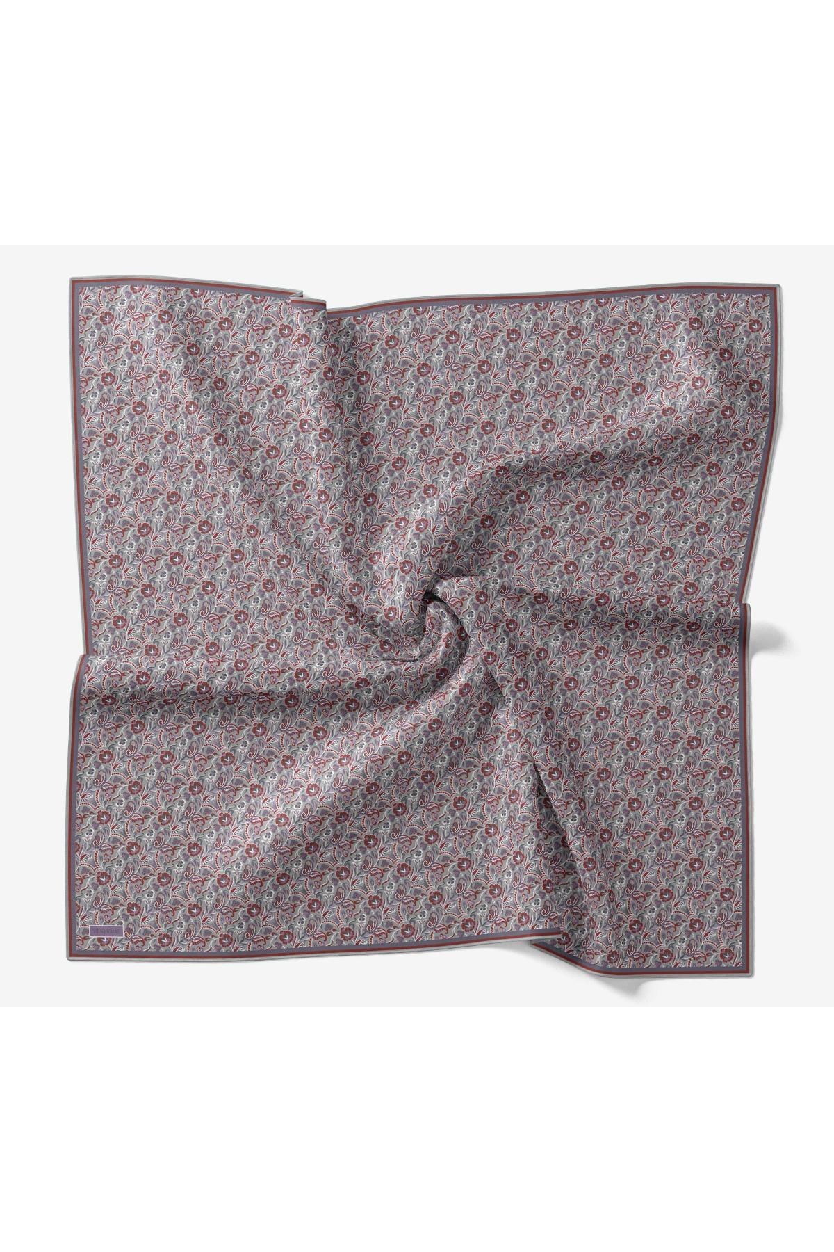 Soft Eşarp Garden Koyu Gri 90x90