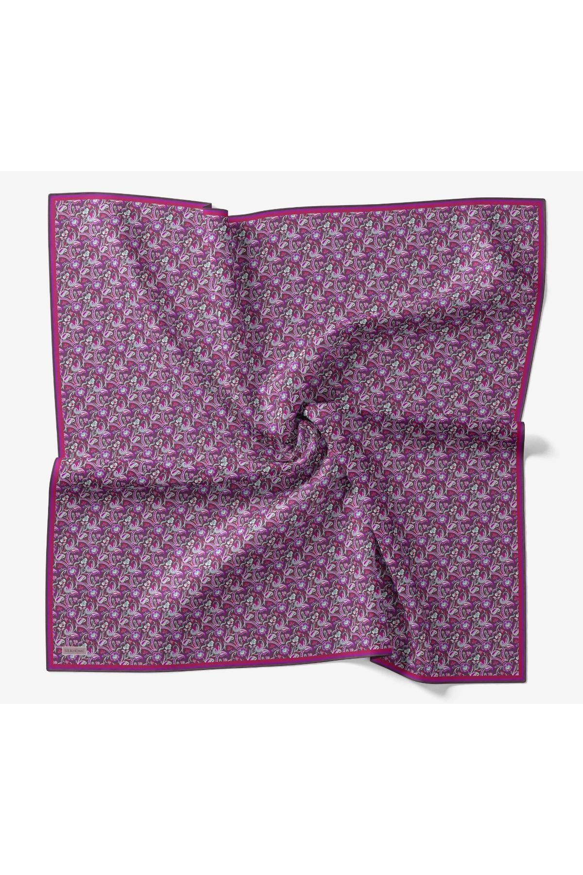 Soft Eşarp Garden Koyu Mor 90x90