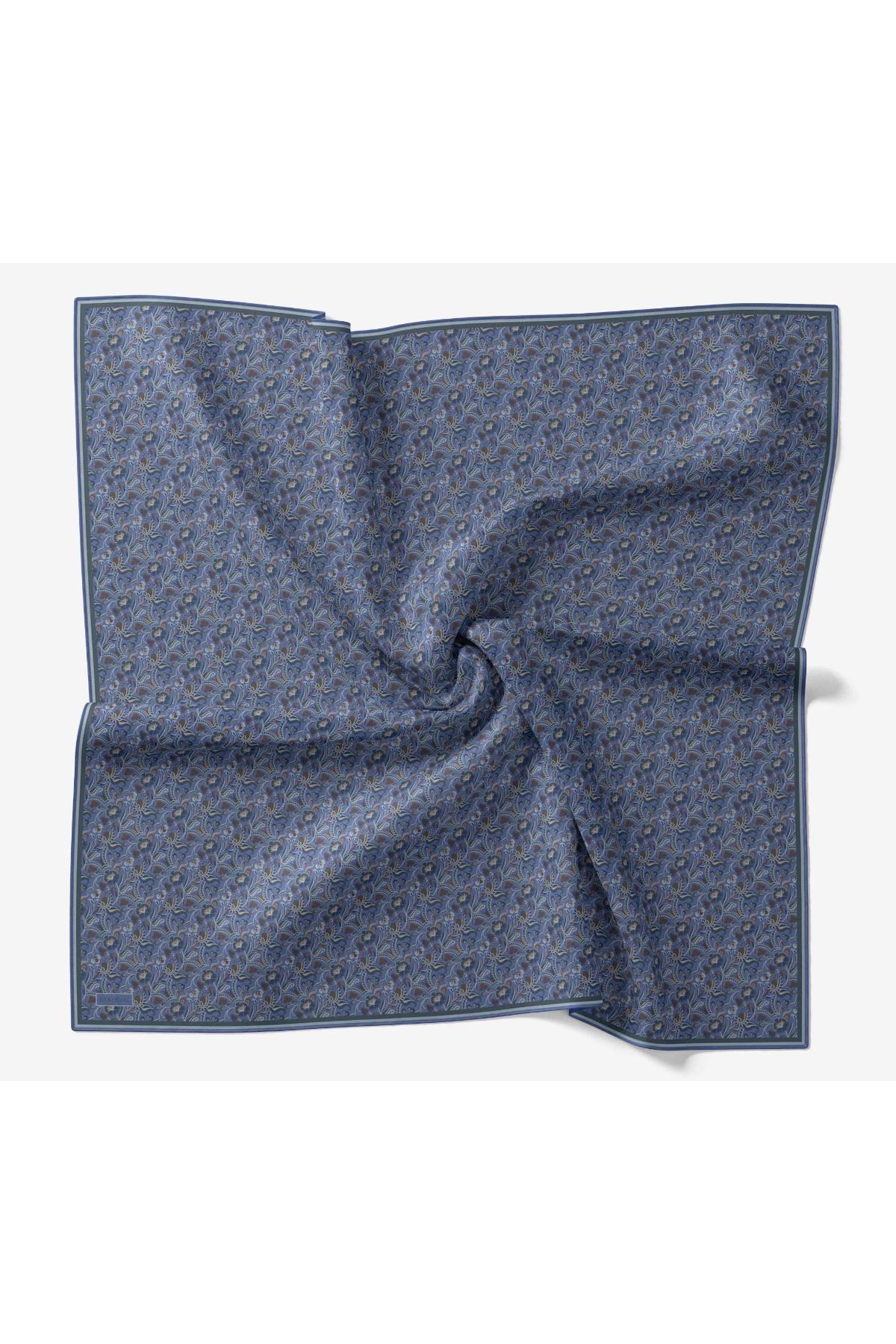 Soft Eşarp Garden Mavi 90x90