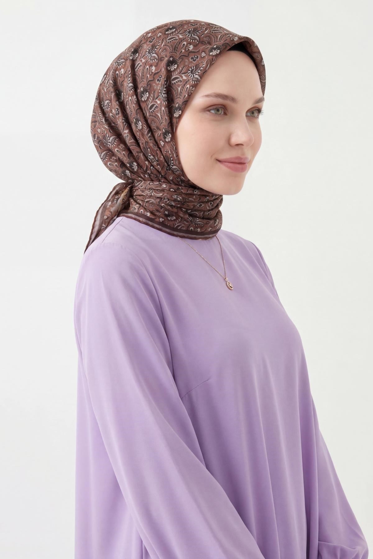 Soft Eşarp Garden Mocha Mousse 90x90