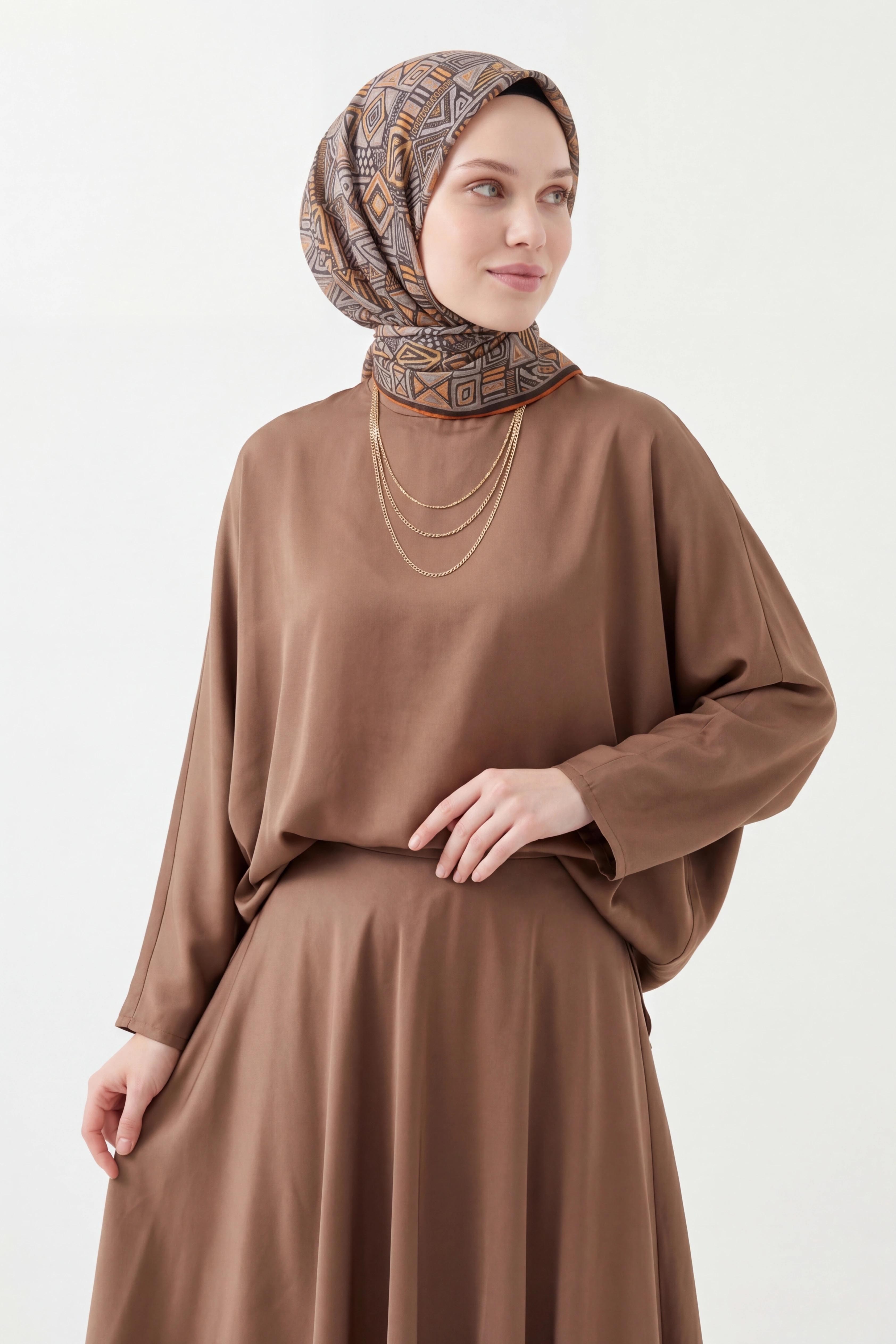 Soft Eşarp Geometrik Antrasit