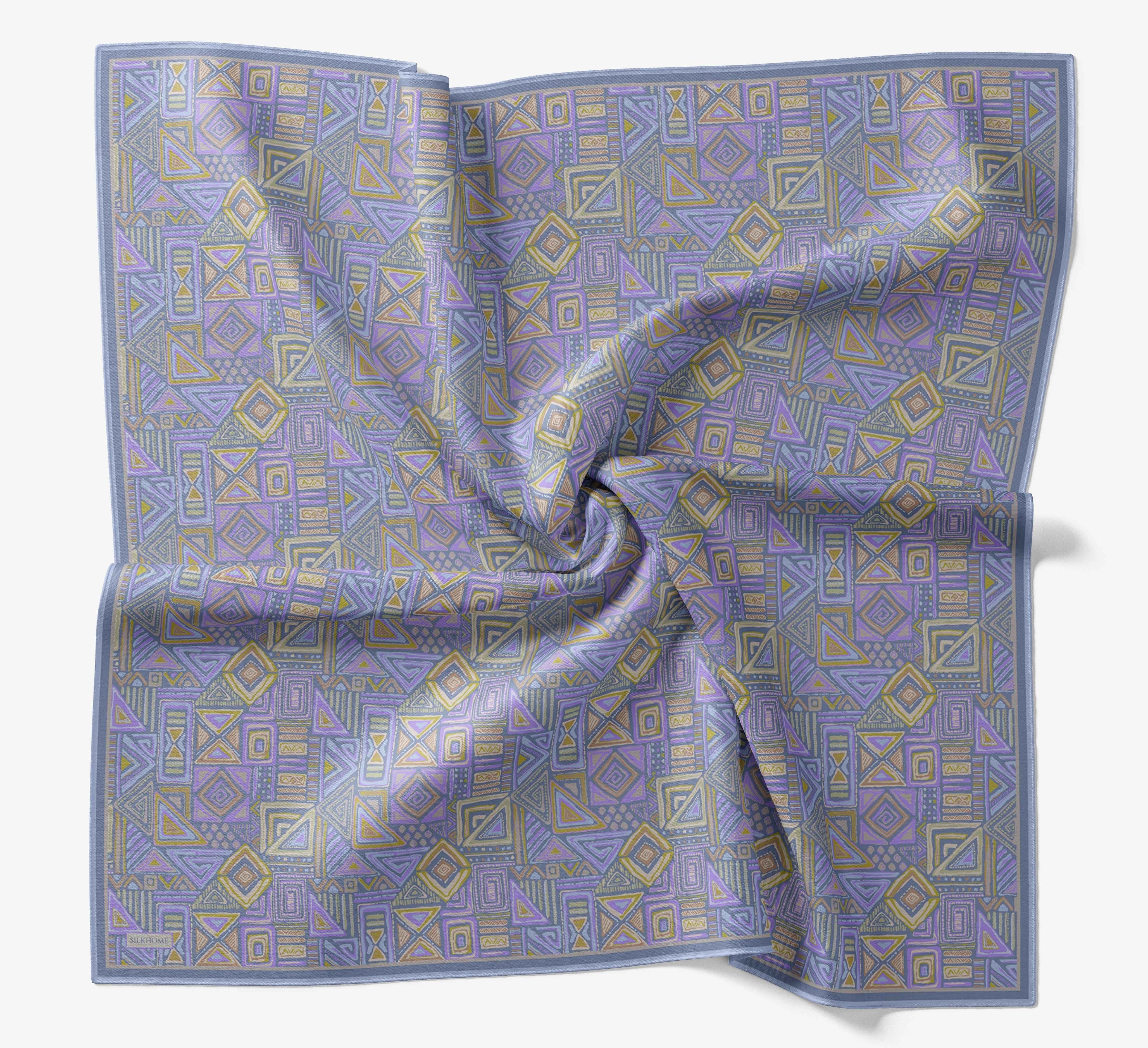 Soft Eşarp Geometrik Bebe Mavisi