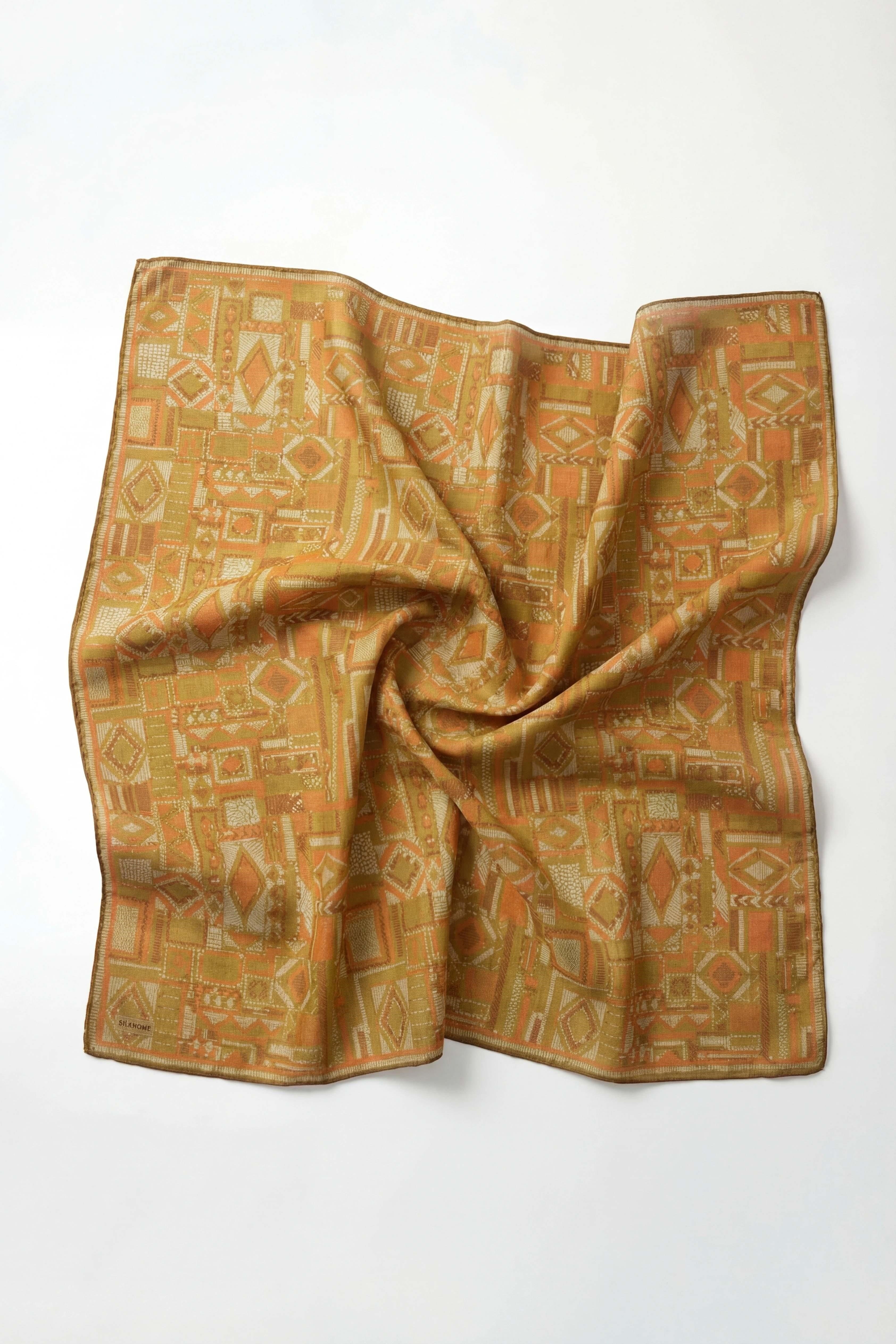 Soft Eşarp Geometrik Desen Asit 90x90