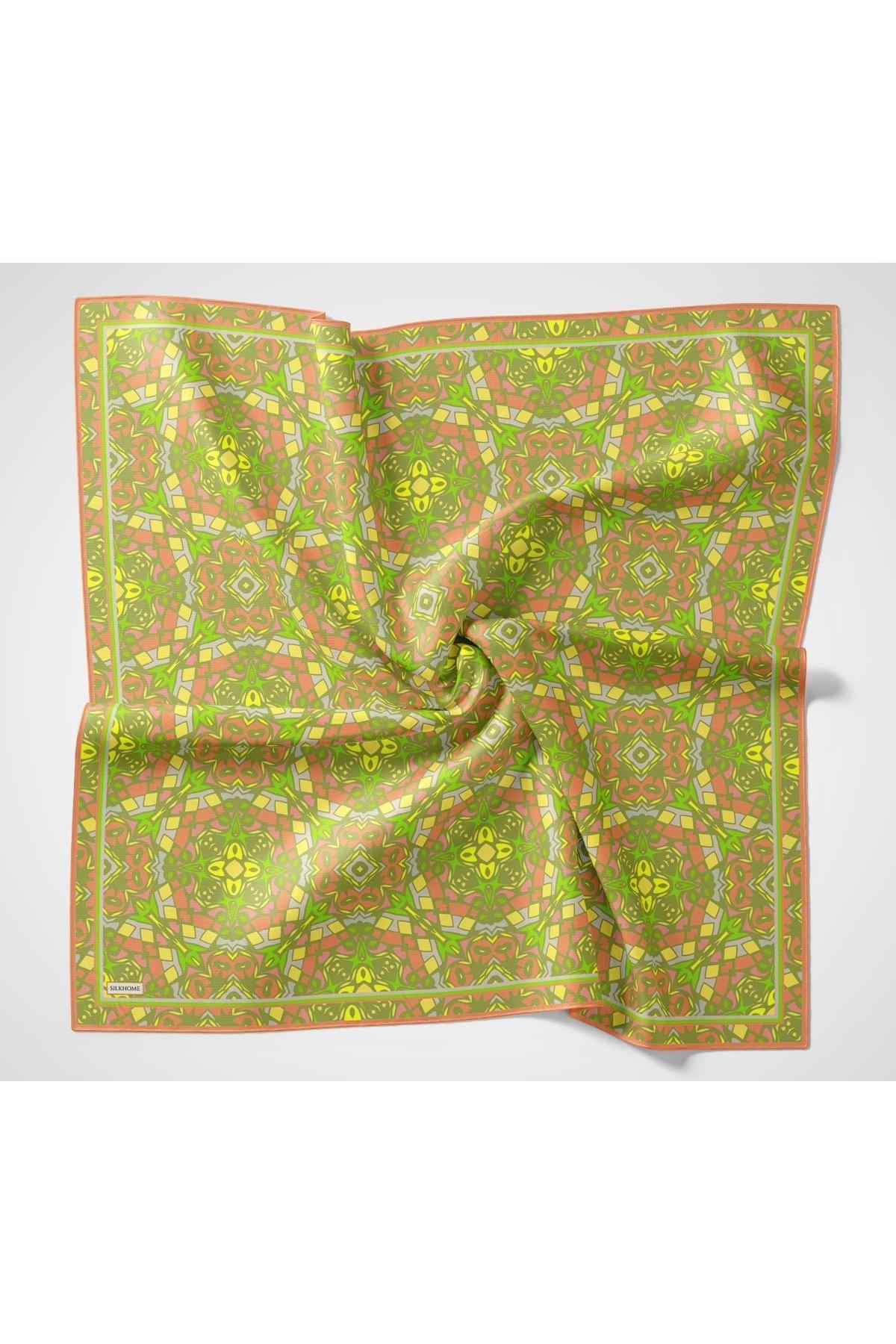 Soft Eşarp Geometrik Fıstık Yeşili 90x90