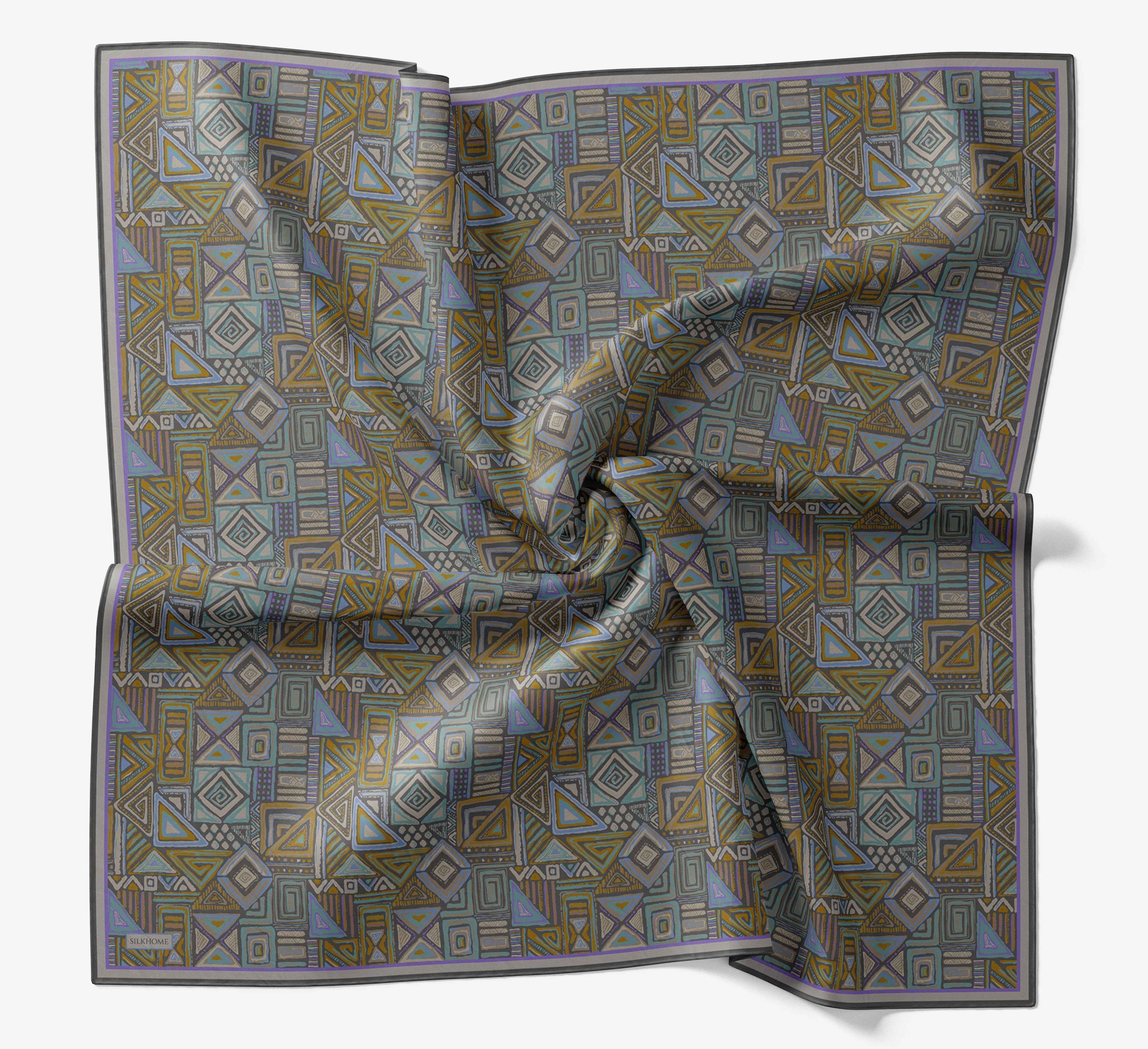 Soft Eşarp Geometrik Füme
