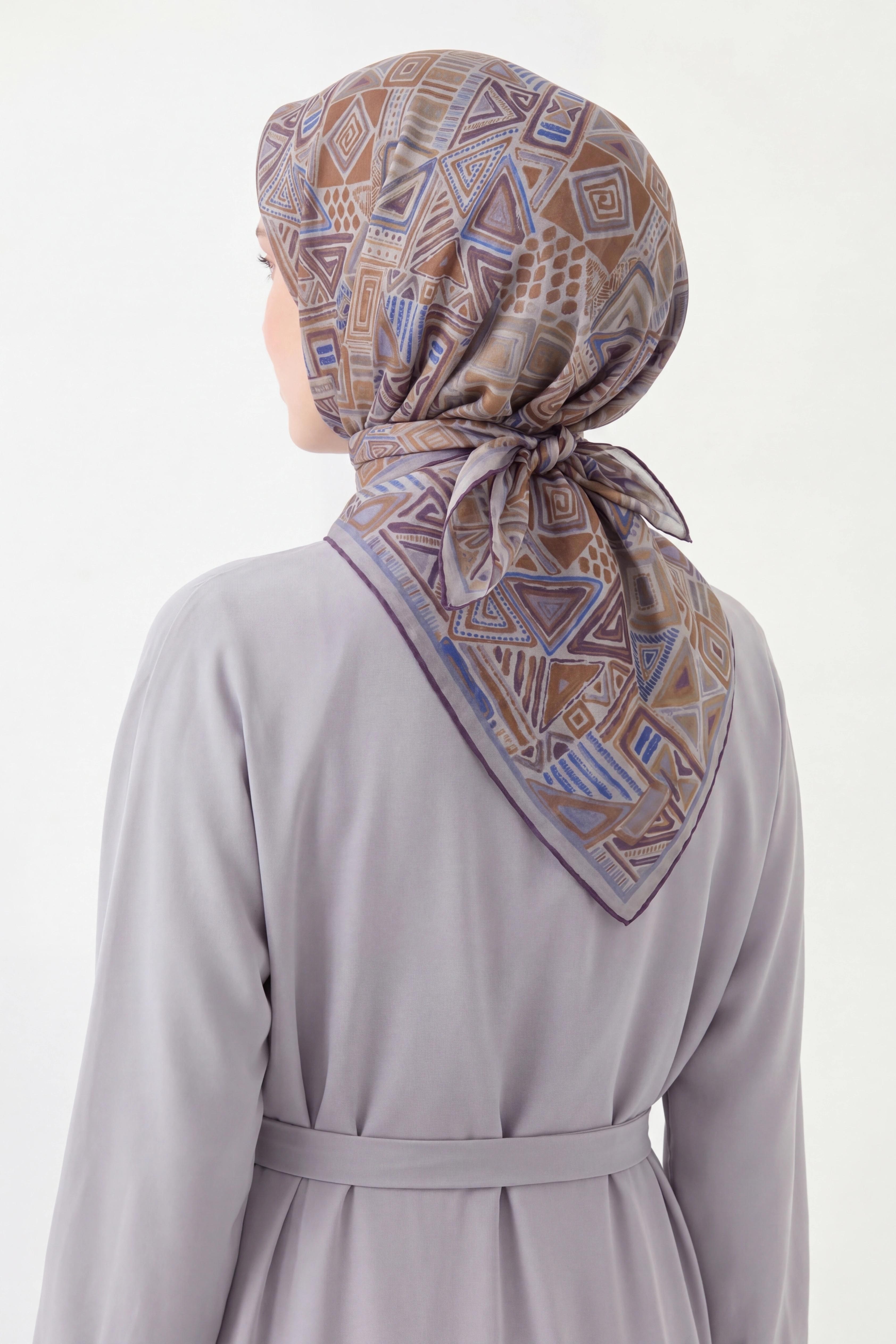 Soft Eşarp Geometrik Gri