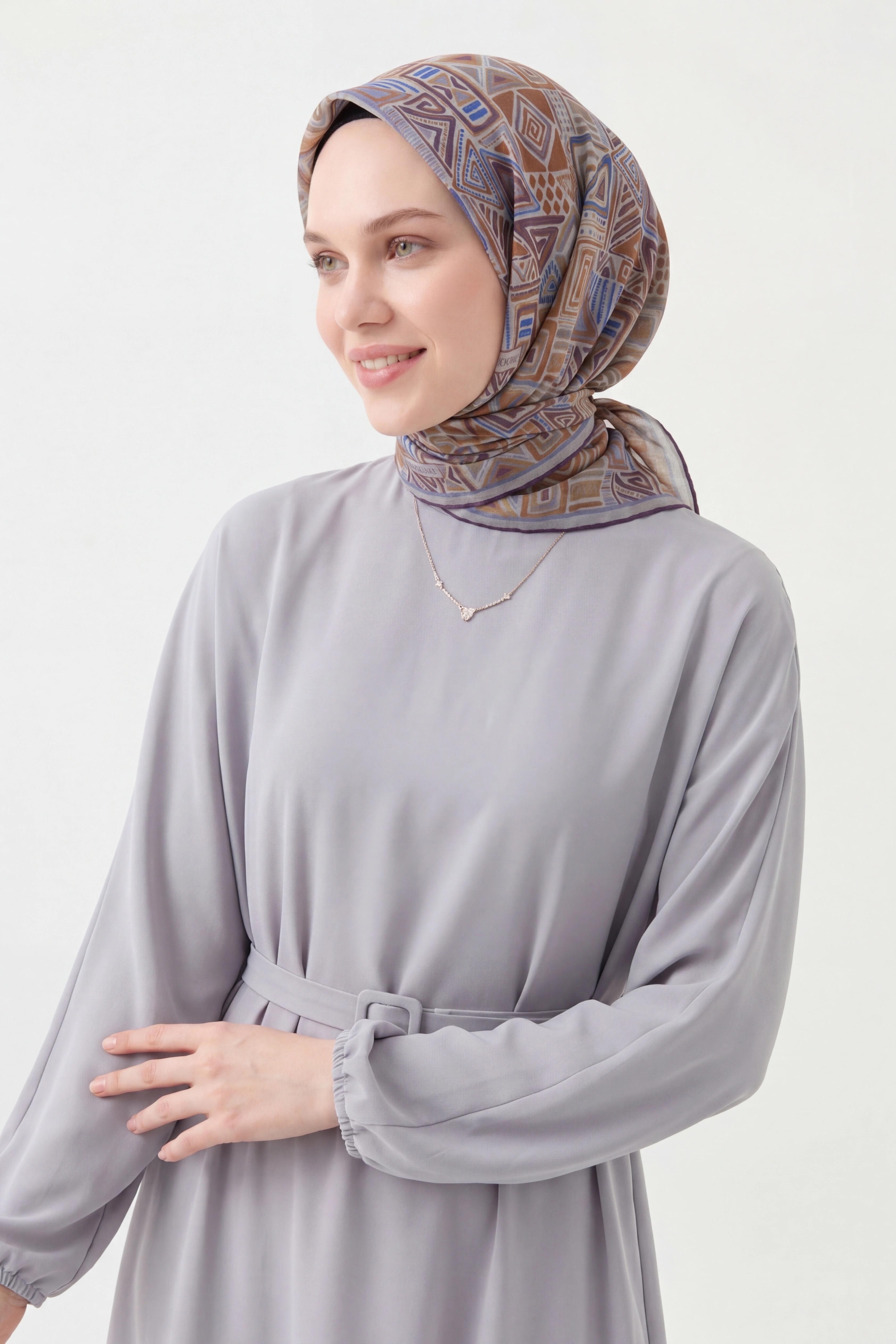 Soft Eşarp Geometrik Gri