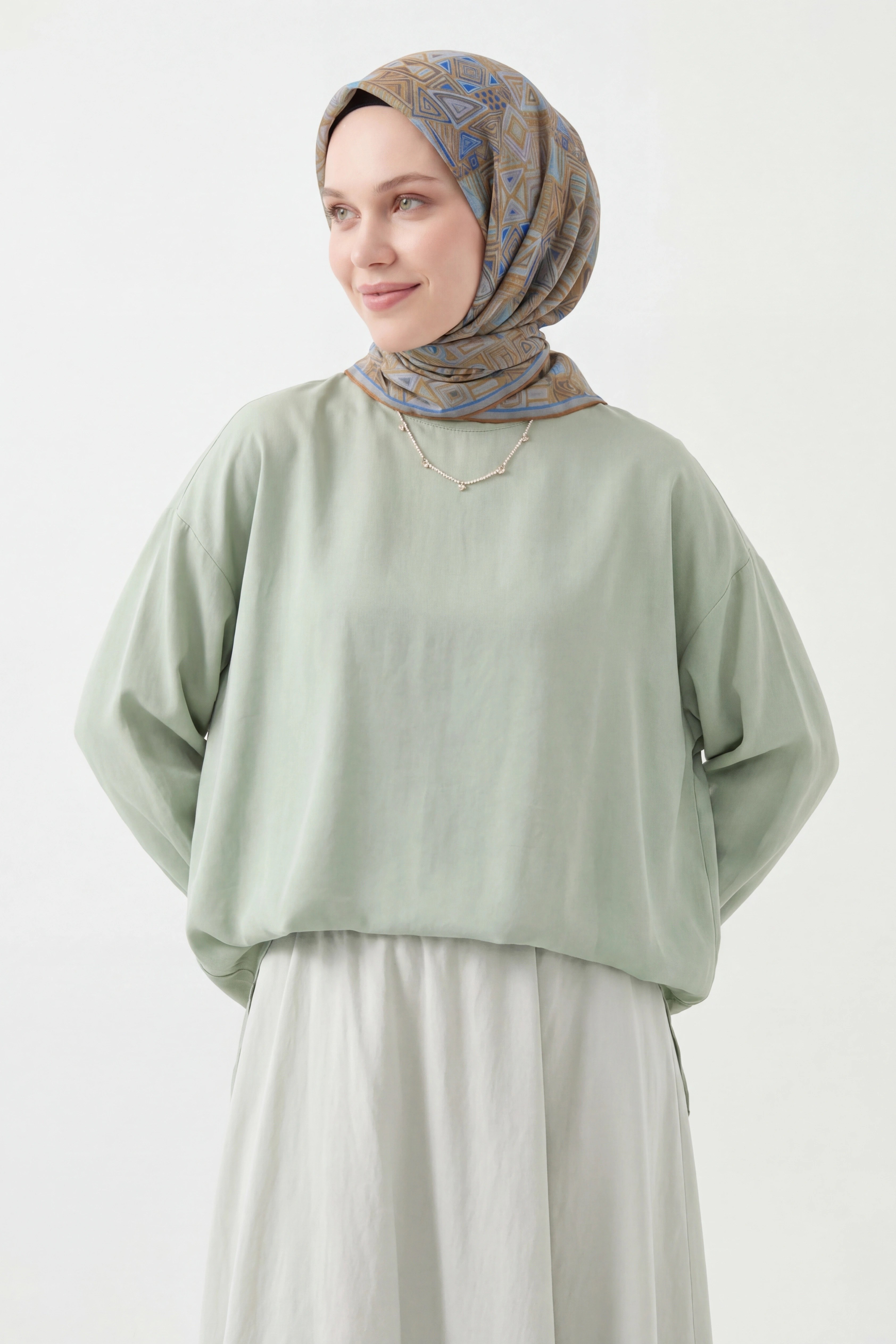 Soft Eşarp Geometrik Hardal