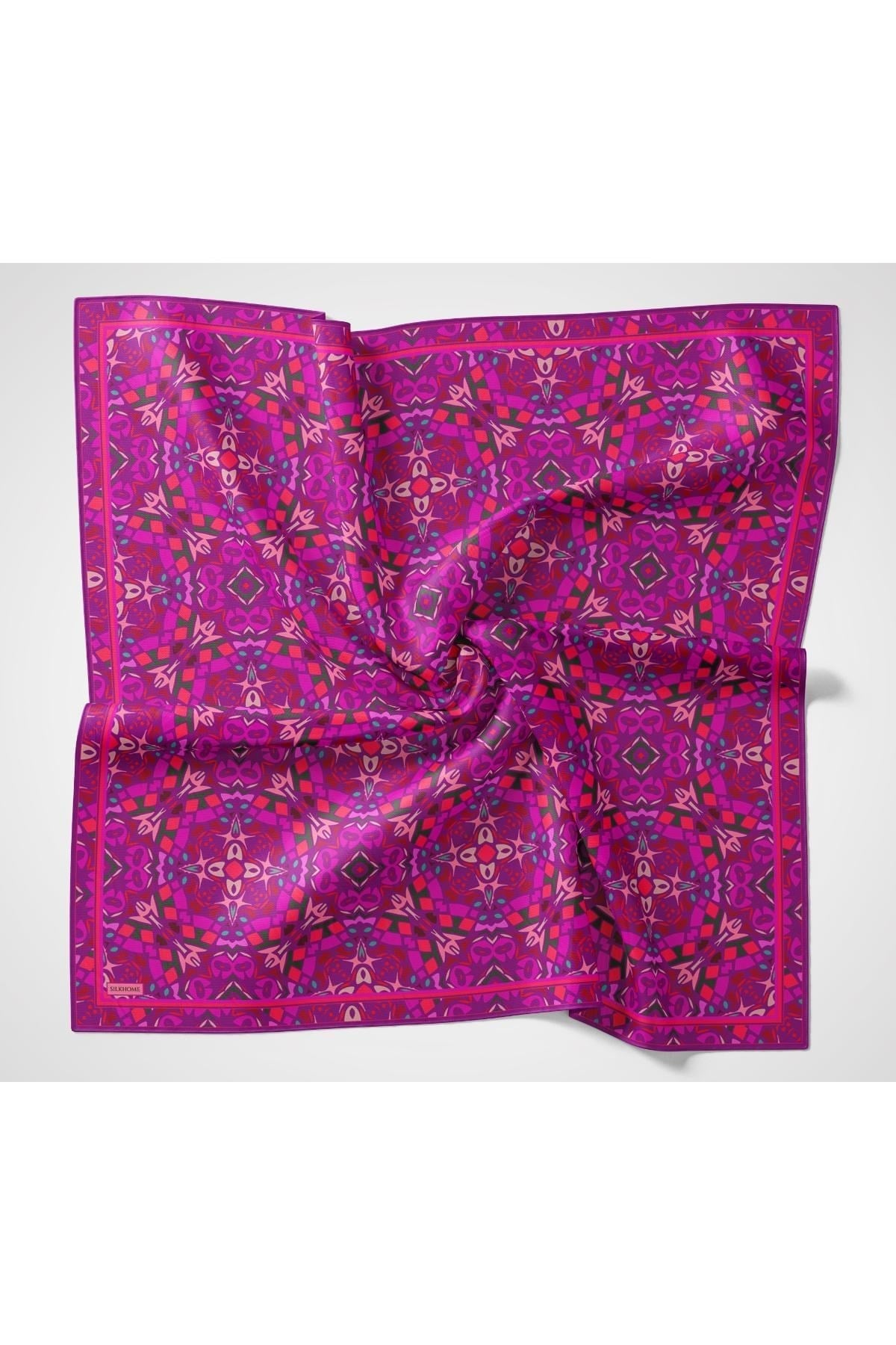 Soft Eşarp Geometrik Mor 90x90