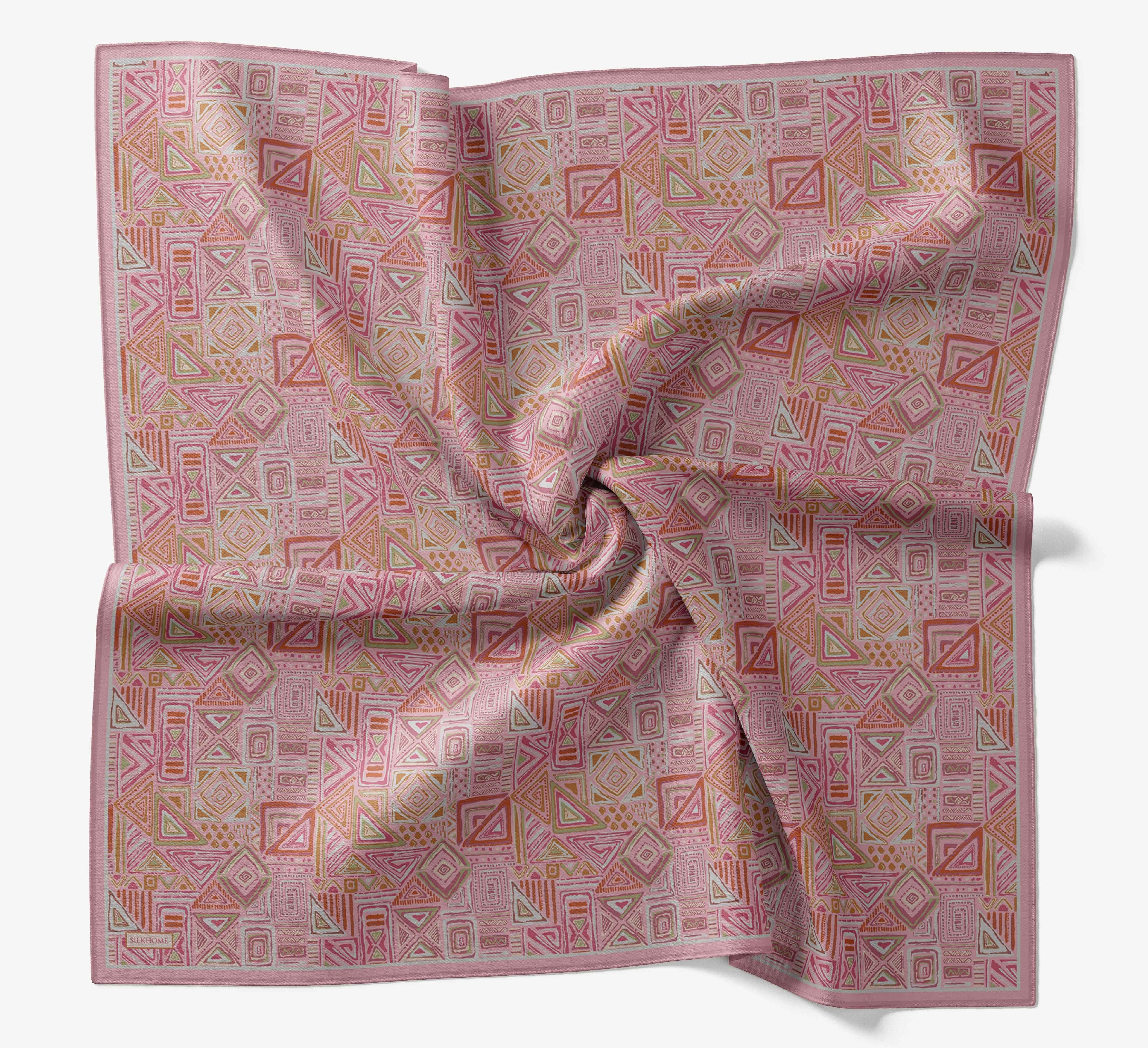 Soft Eşarp Geometrik Pembe