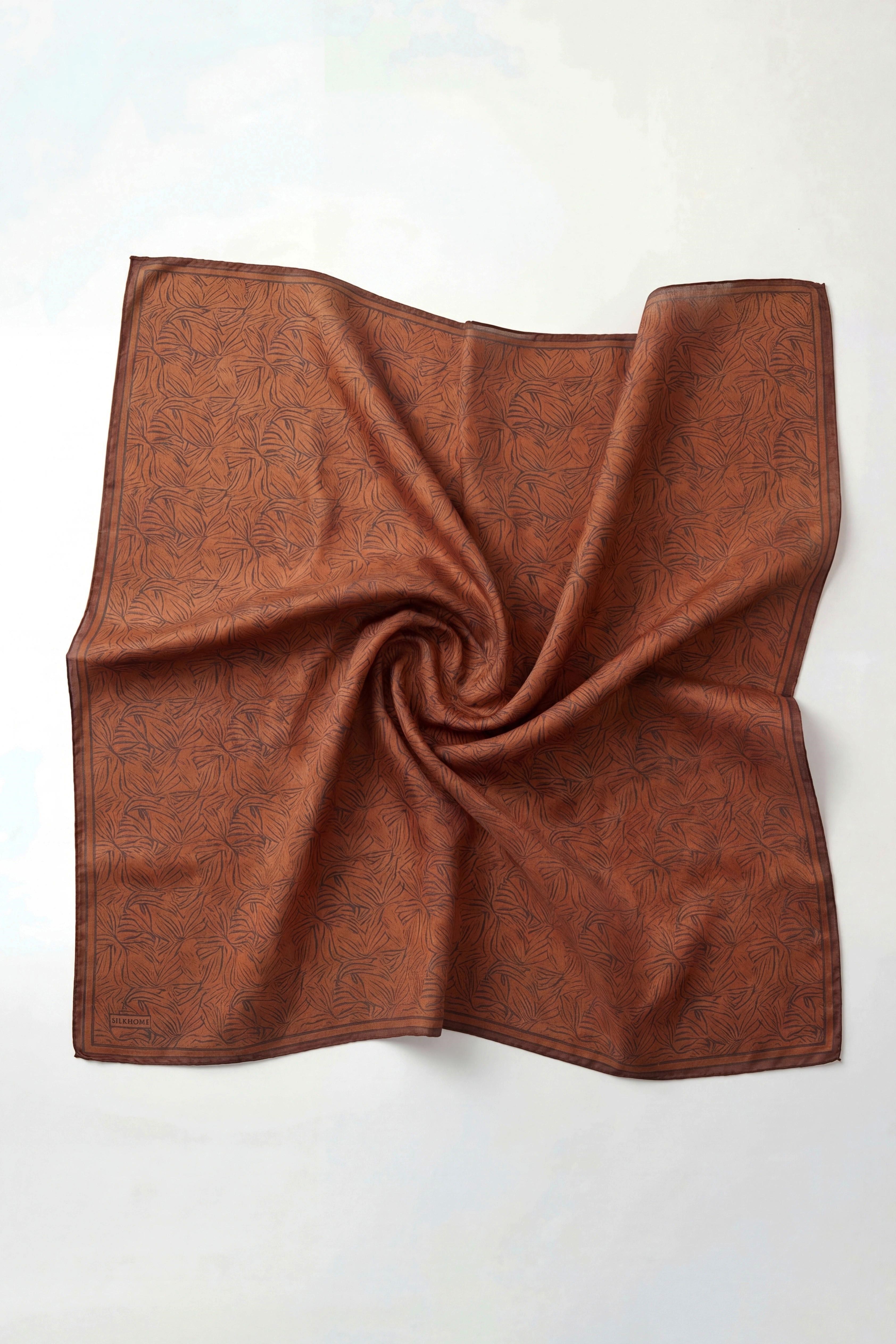 Soft Eşarp Lina Flora Karamel 90x90