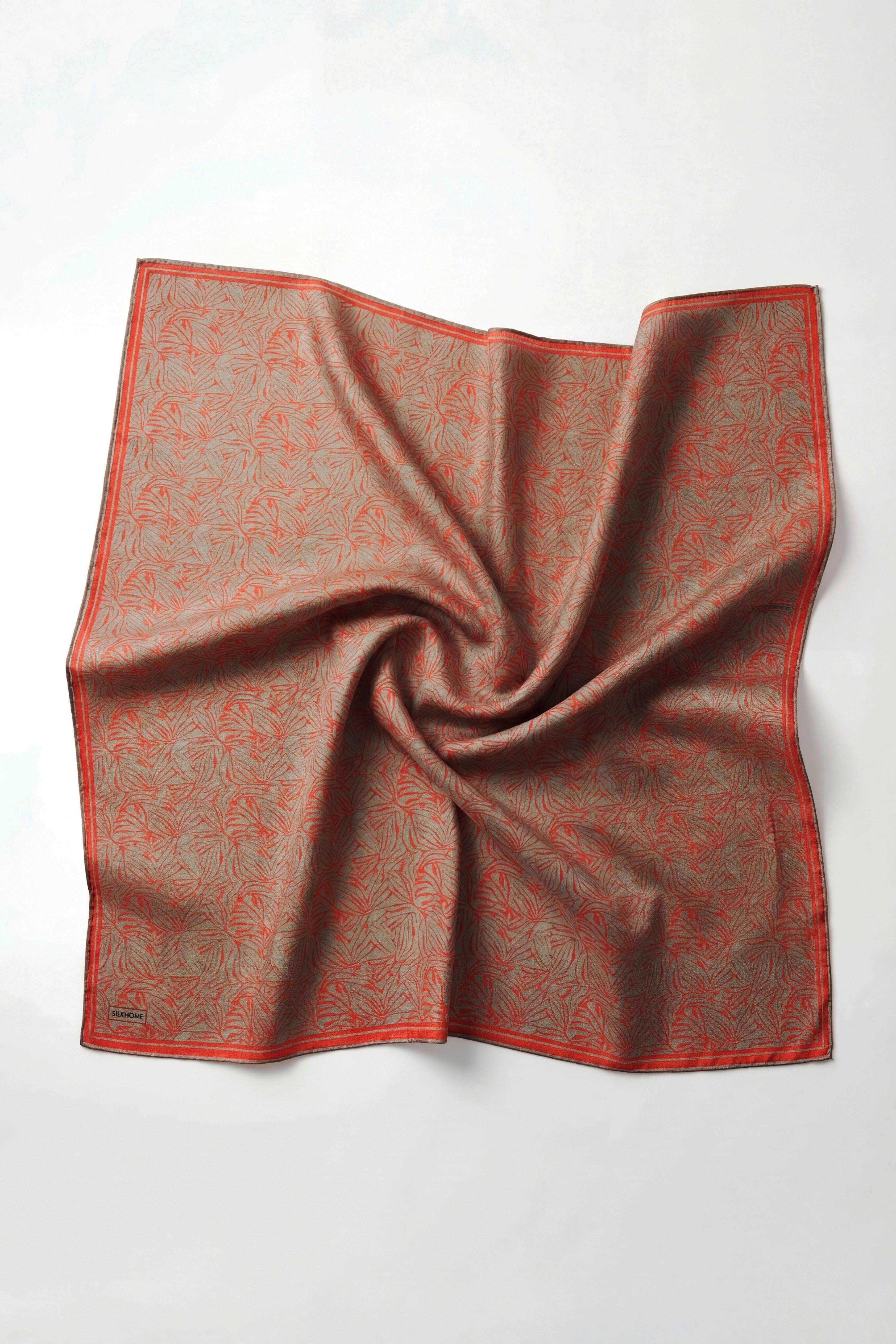 Soft Eşarp Lina Flora Mercan 90x90