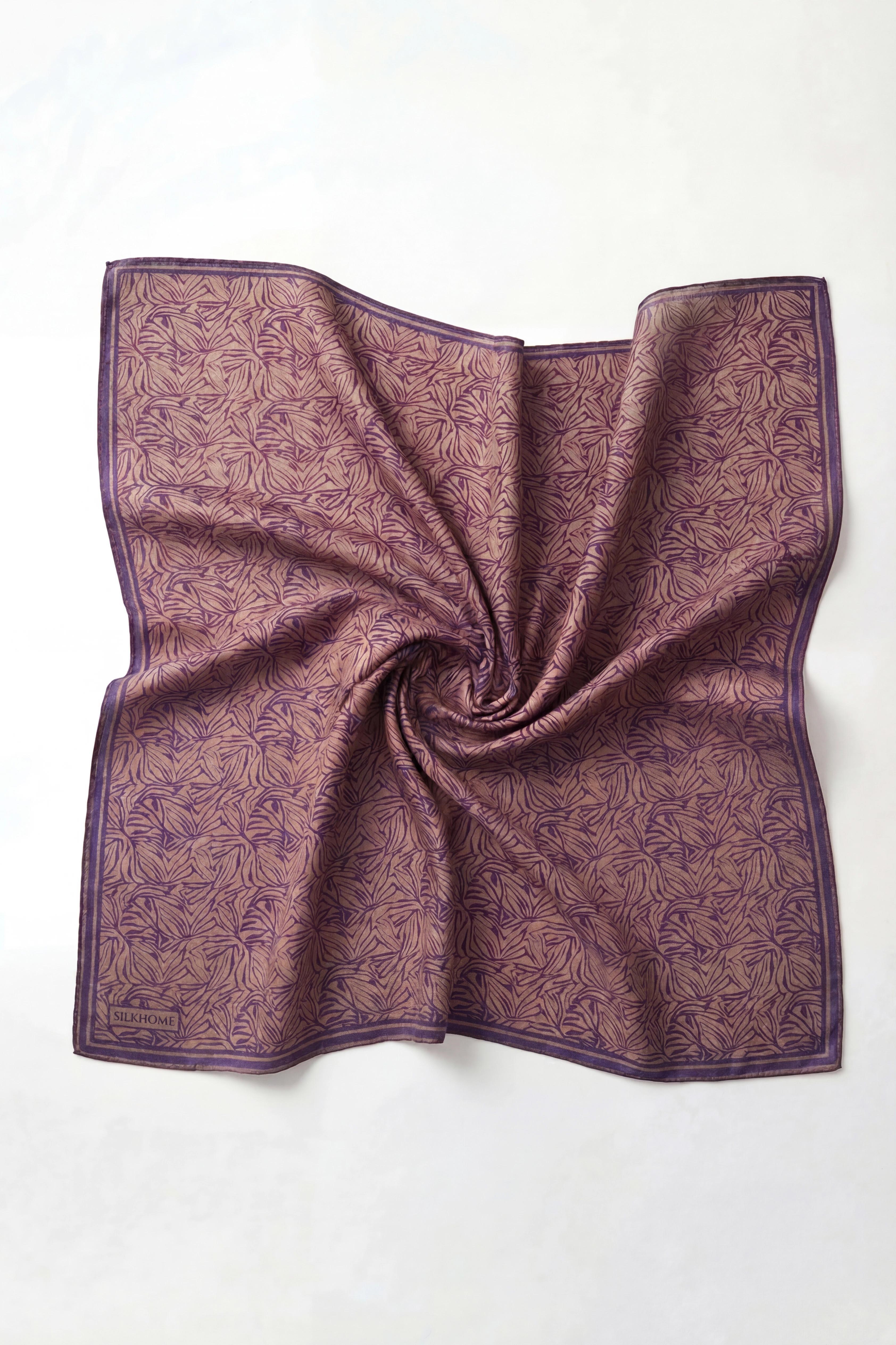 Soft Eşarp Lina Flora Soluk Mor 90x90