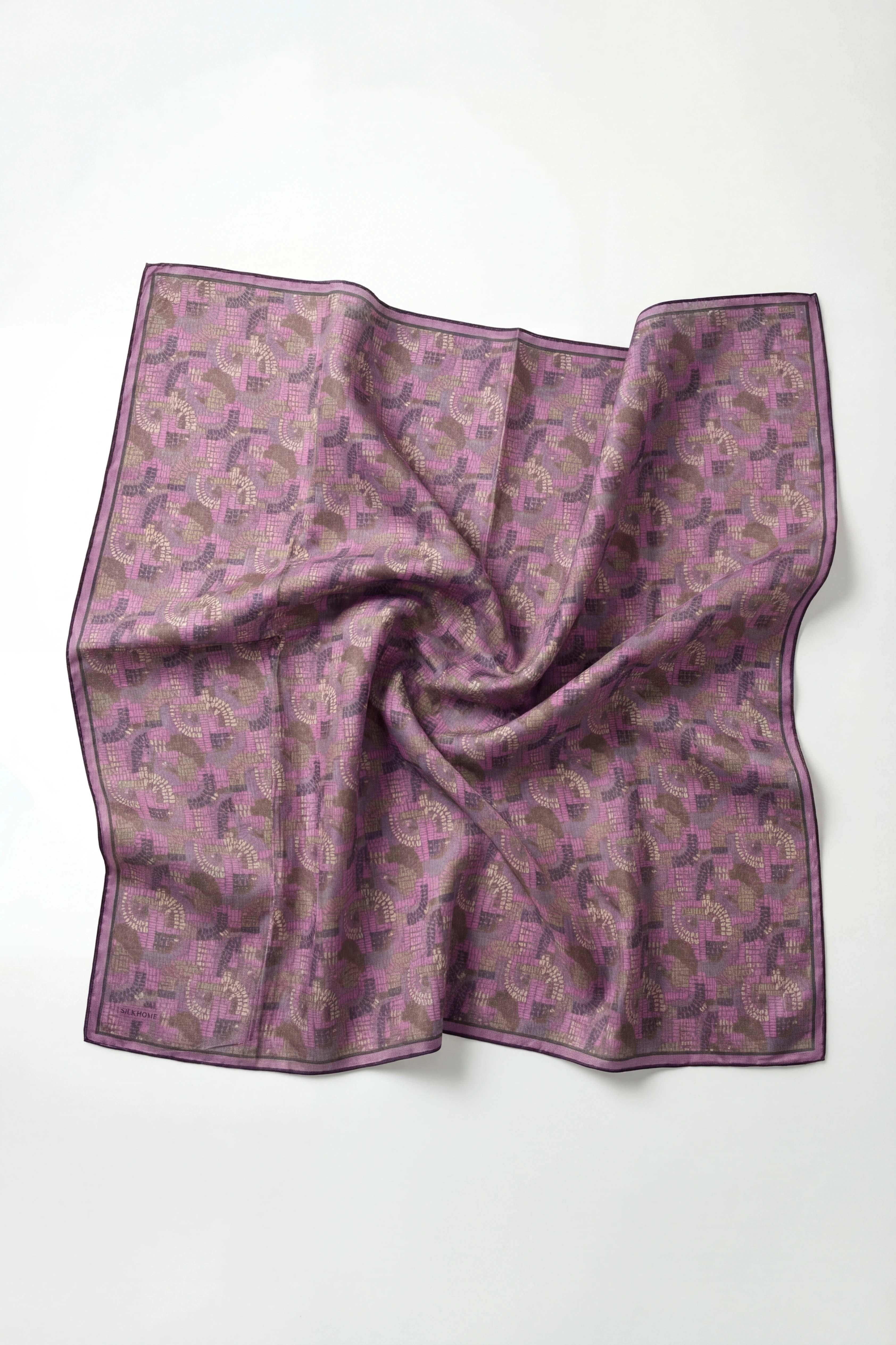 Soft Eşarp Melodi Desen Leylak 90x90