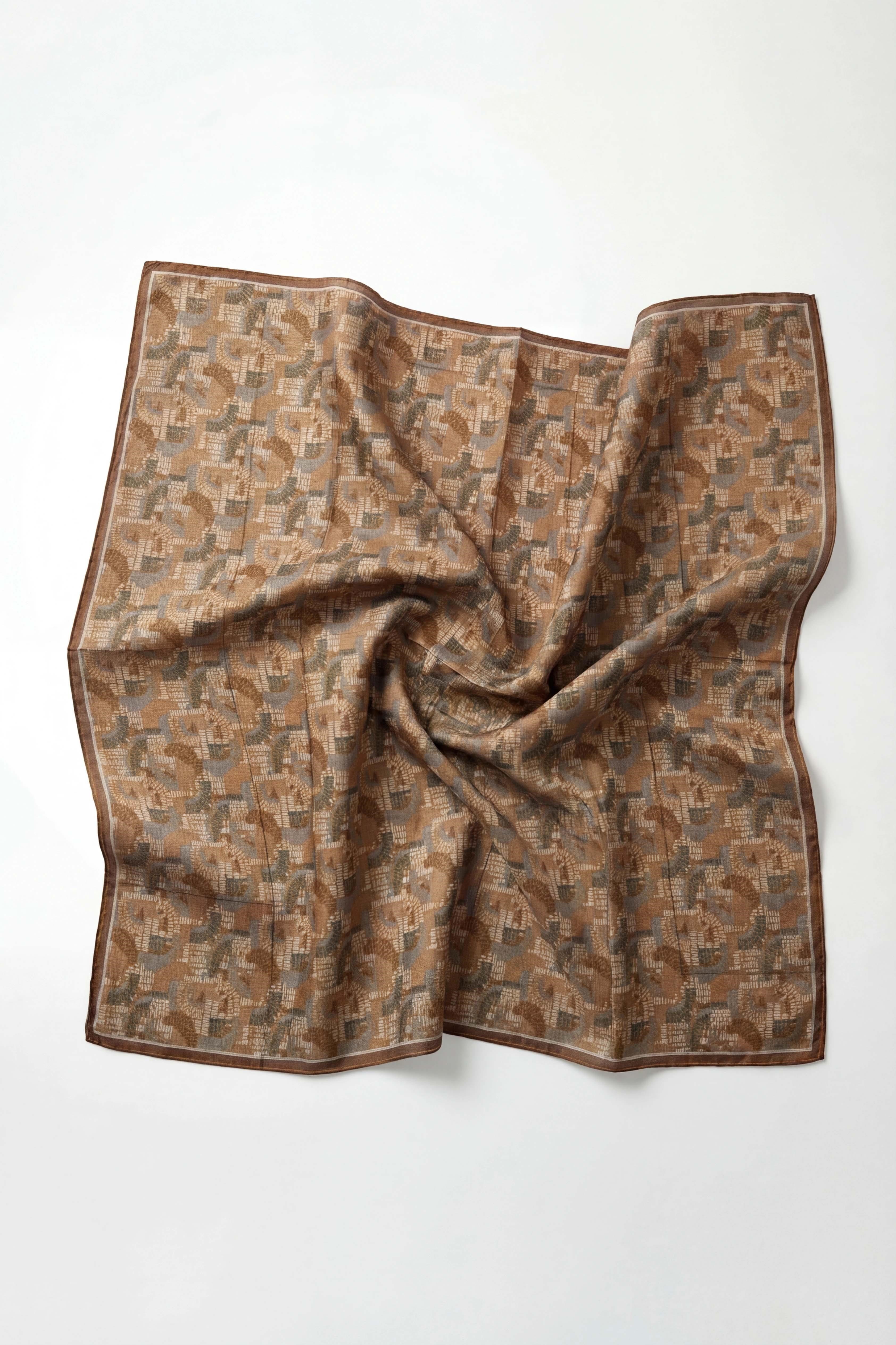 Soft Eşarp Melodi Desen Mocha 90x90
