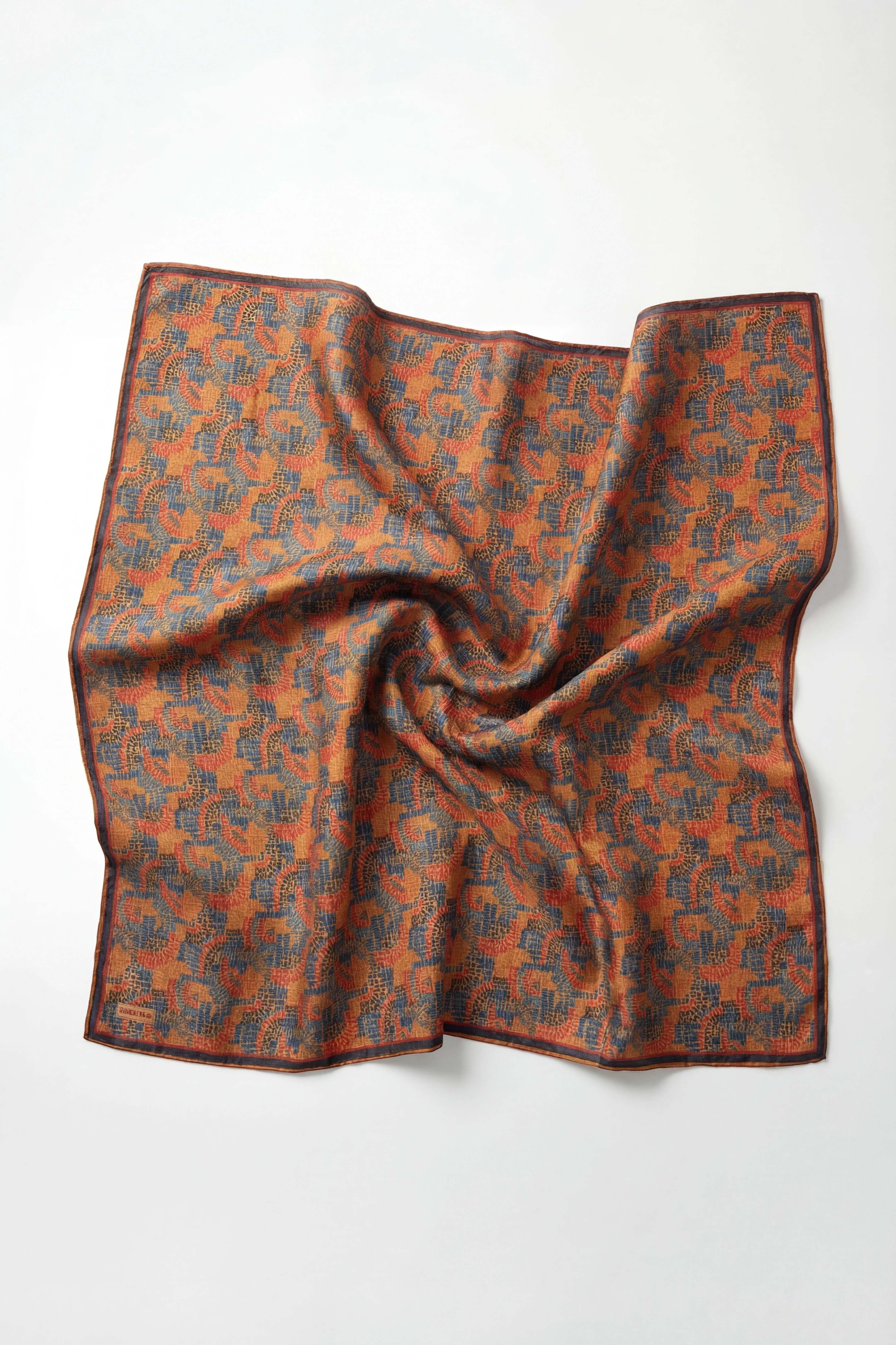 Soft Eşarp Melodi Desen Pas Rengi 90x90