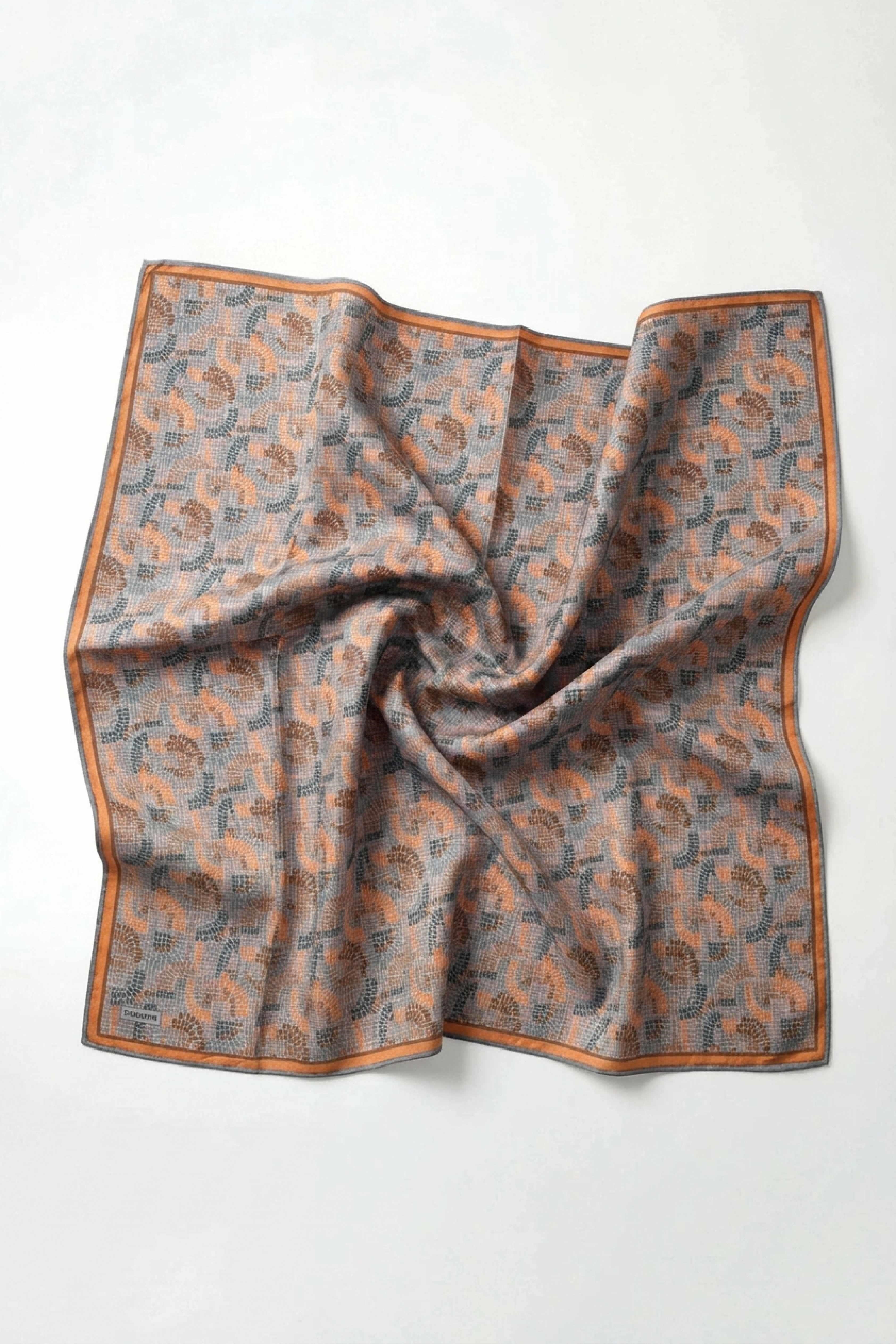 Soft Eşarp Melodi Desen Turuncu 90x90