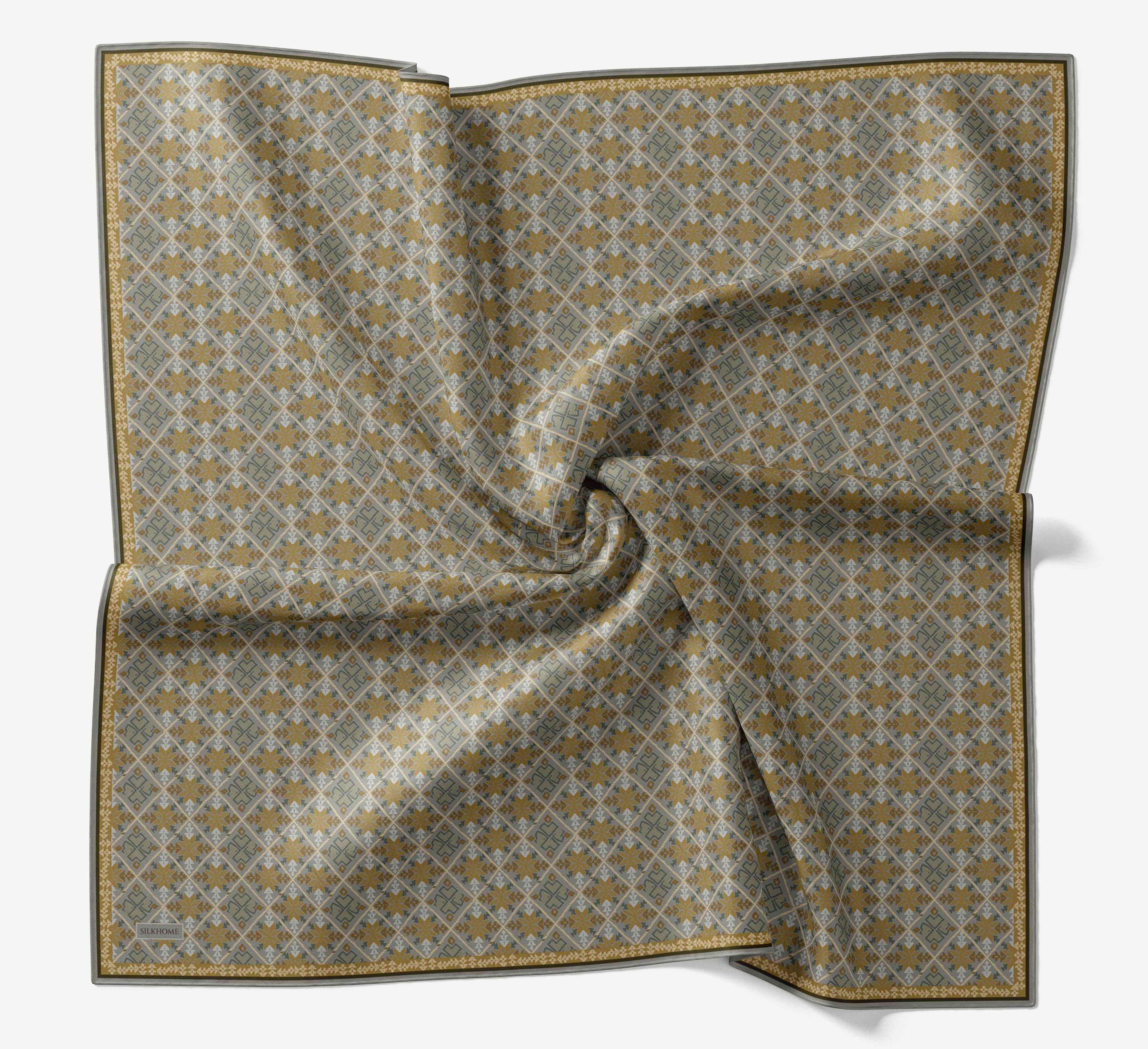 Soft Eşarp Minimal Motif Gümüş