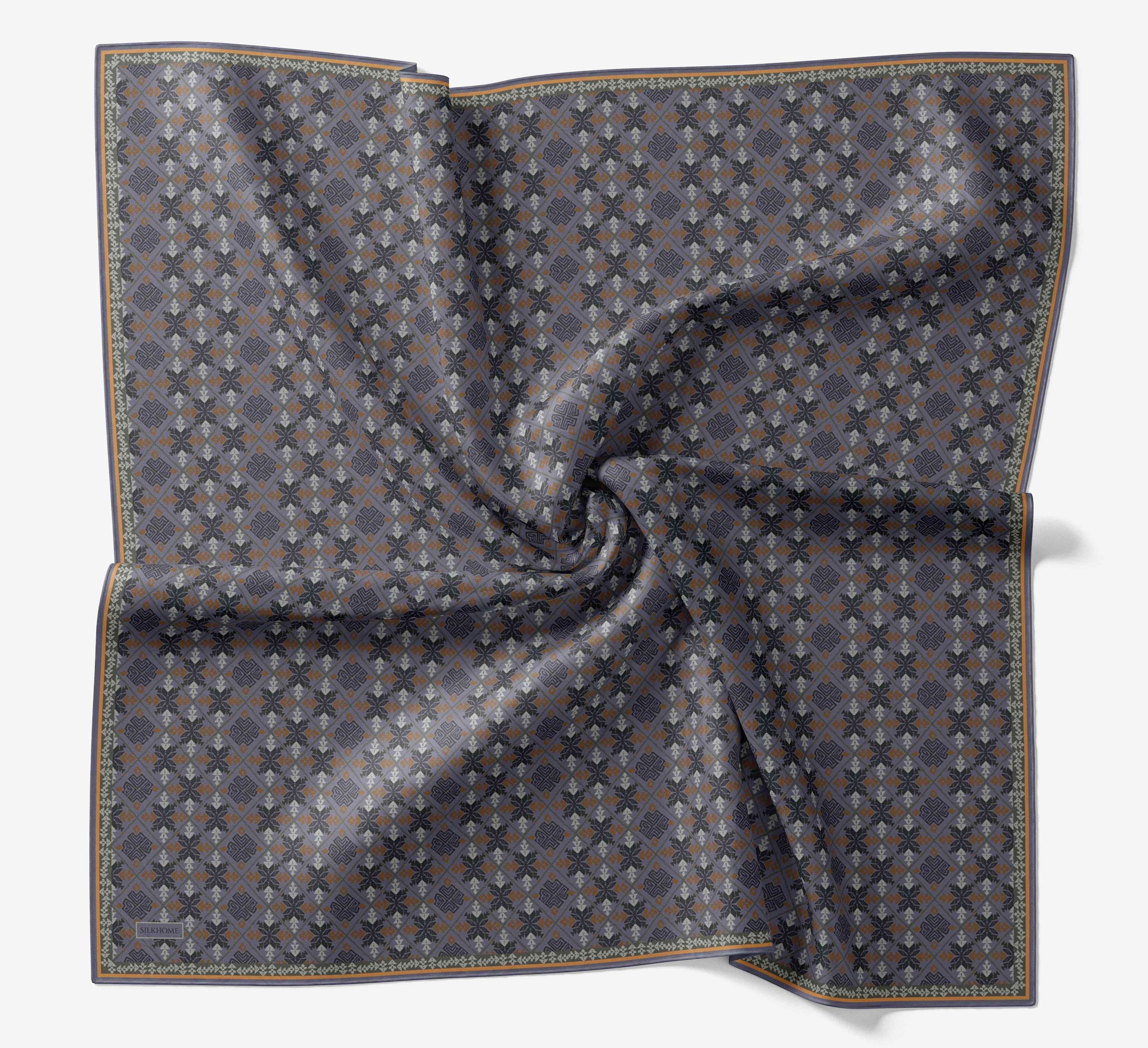 Soft Eşarp Minimal Motif Mavi Lila