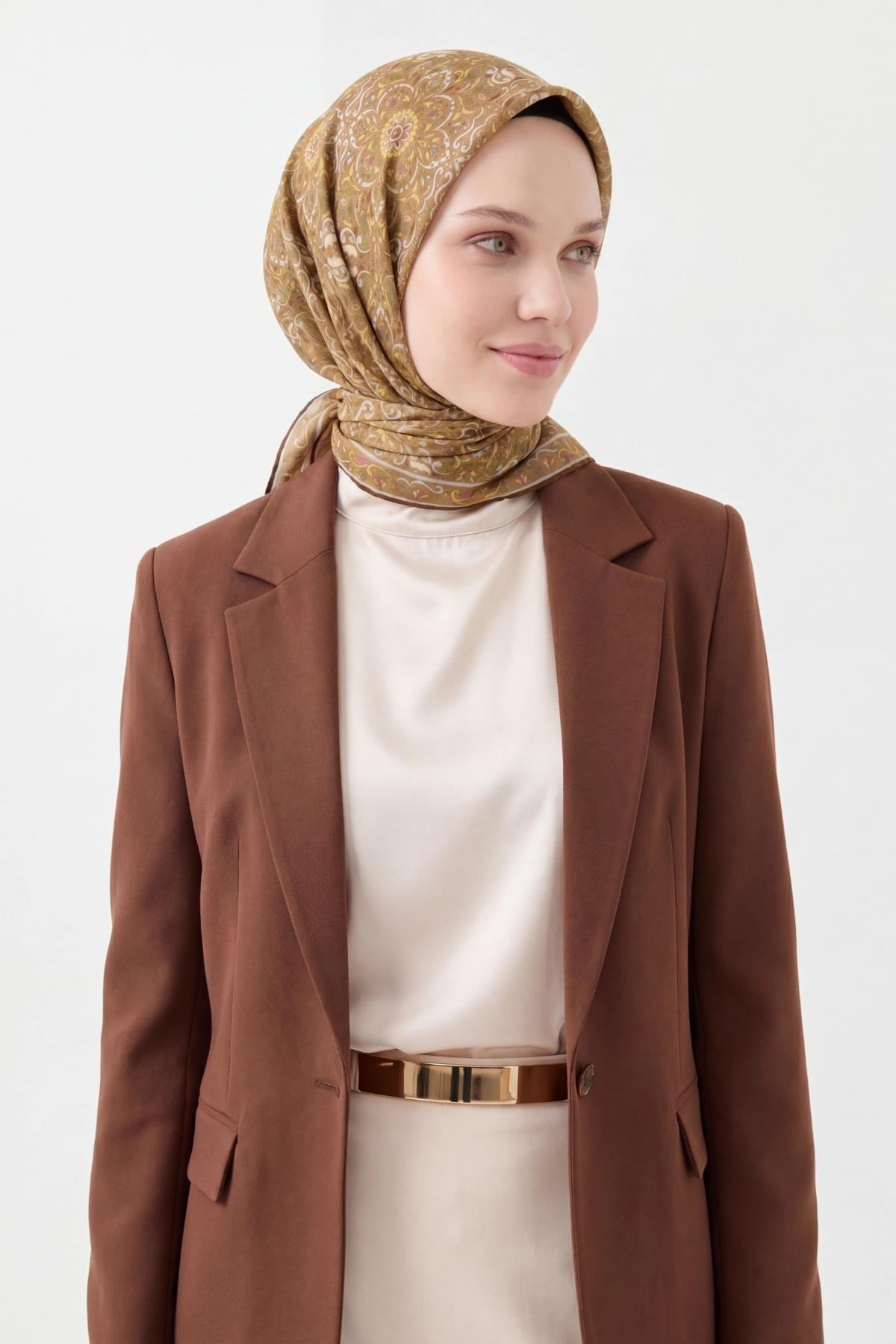 Soft Eşarp Olive 90x90