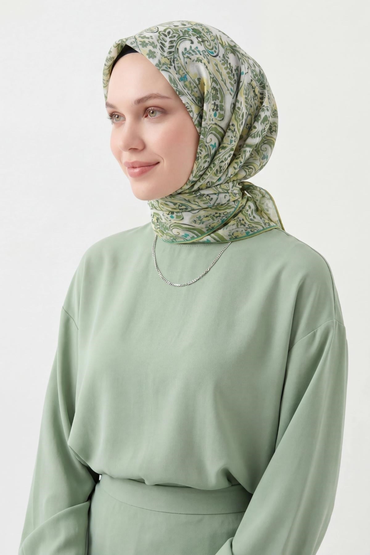 Soft Eşarp Perla Açık Yeşil 90x90
