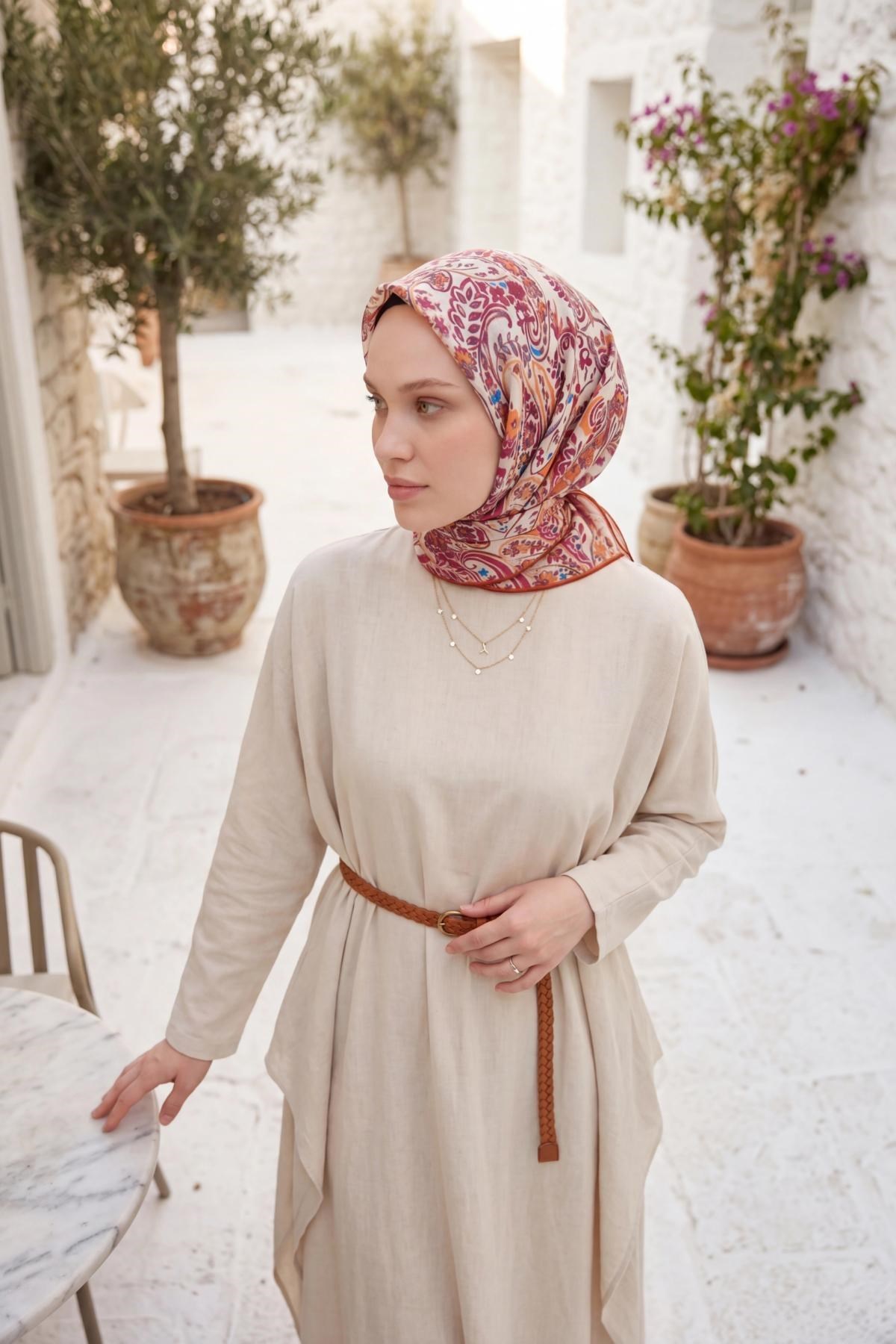 Soft Eşarp Perla Fuşya 90x90