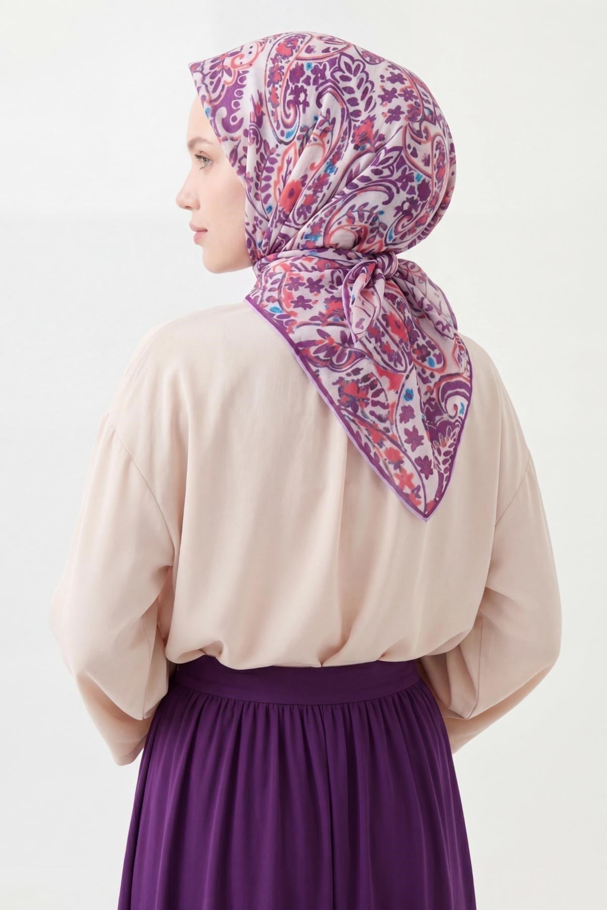 Soft Eşarp Perla Mor 90x90