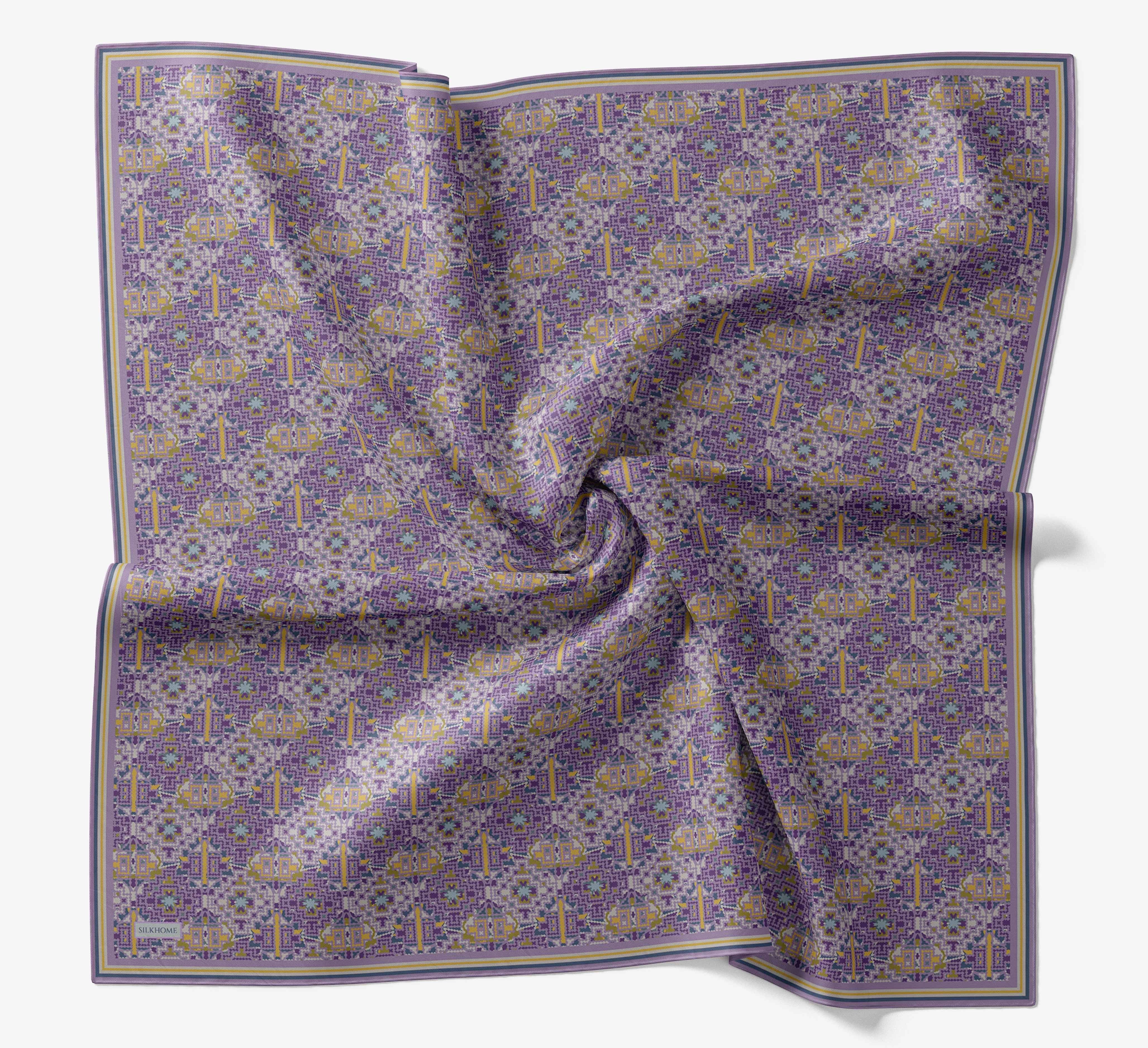 Soft Eşarp Pixel Ethnic Lila