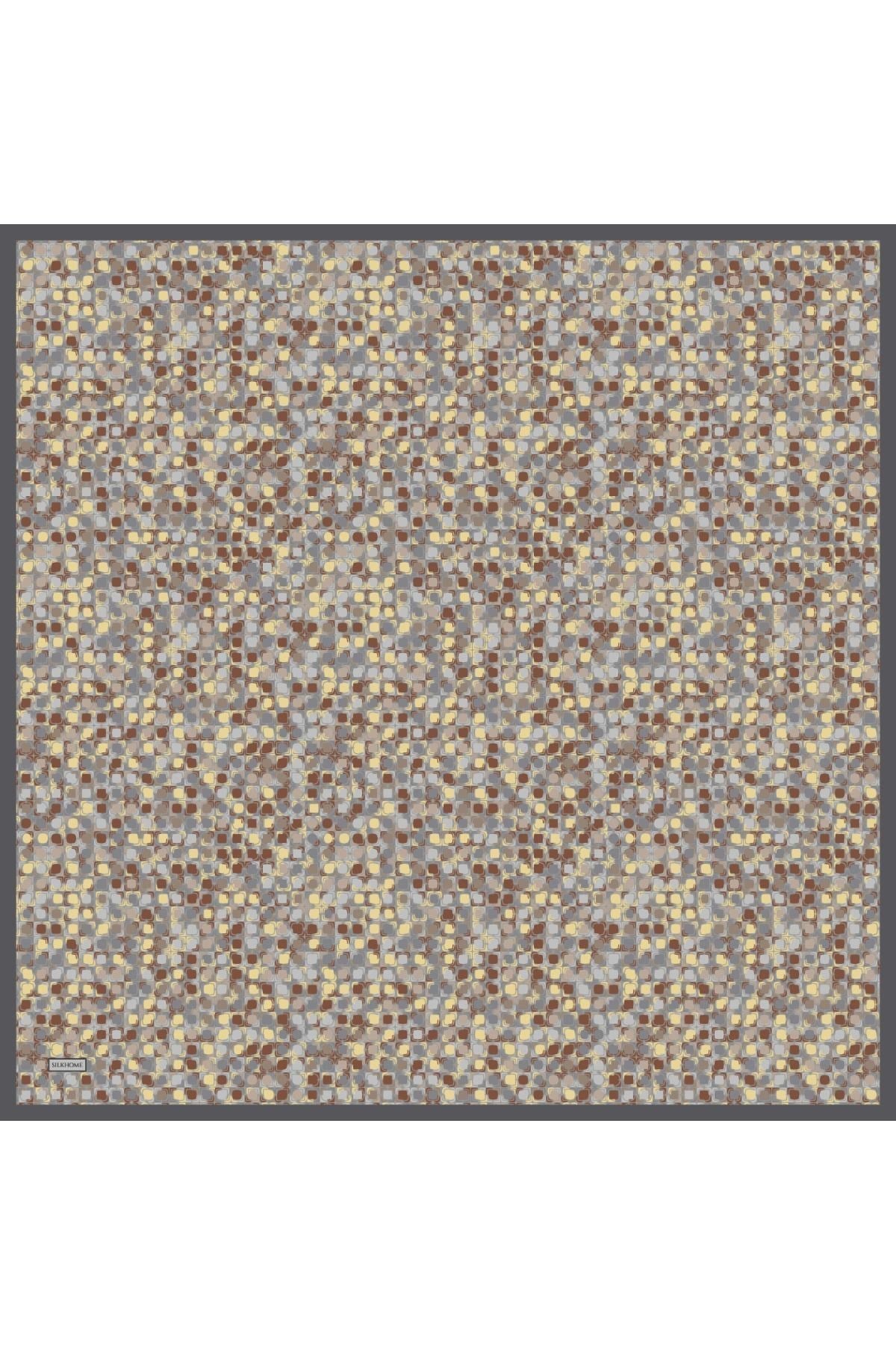 Soft Eşarp Retro Mozaik Bebe Mavi 90x90