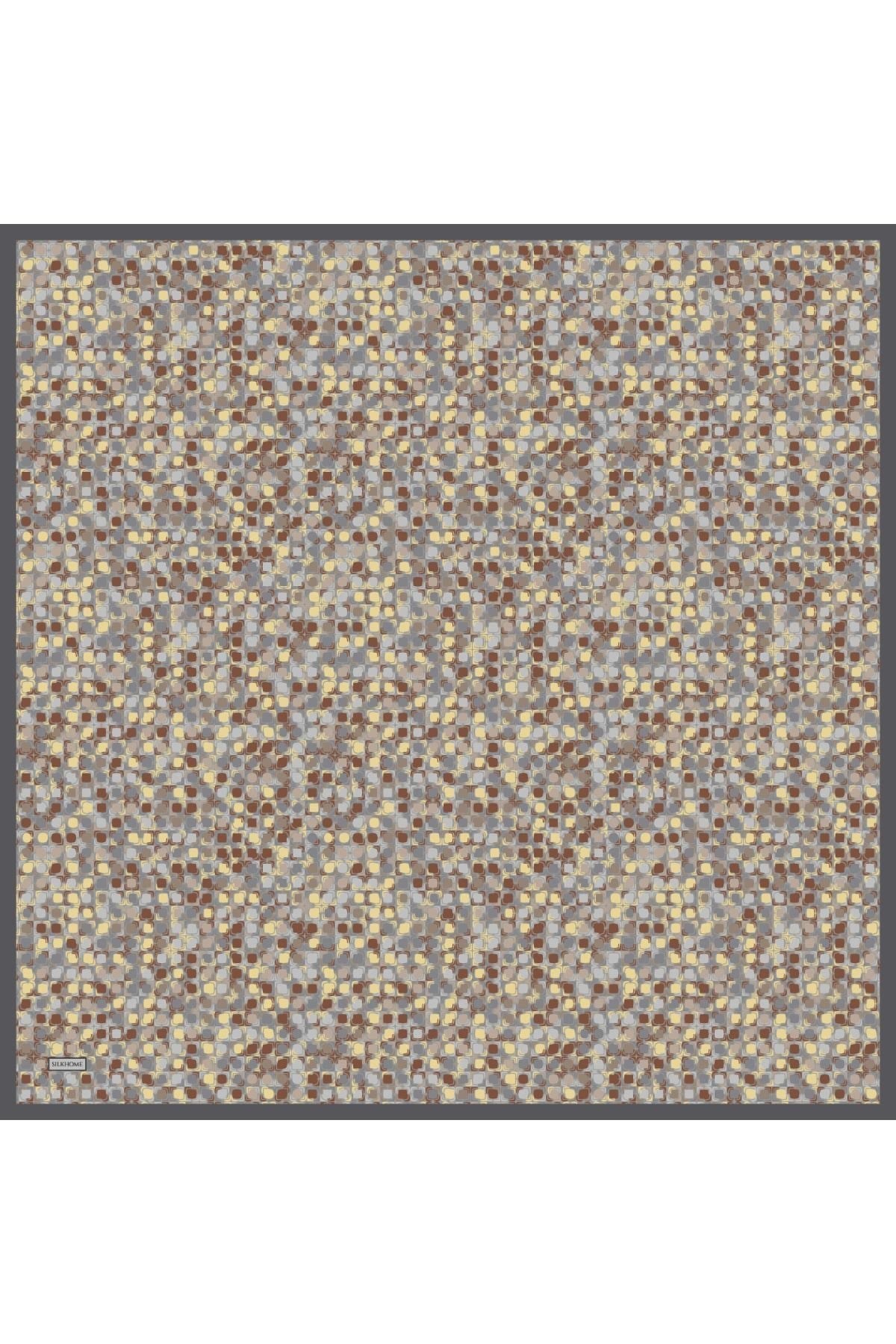 Soft Eşarp Retro Mozaik Bebe Mavi 90x90