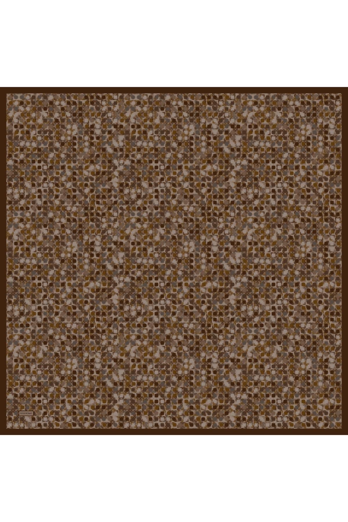 Soft Eşarp Retro Mozaik Kiremit 90x90