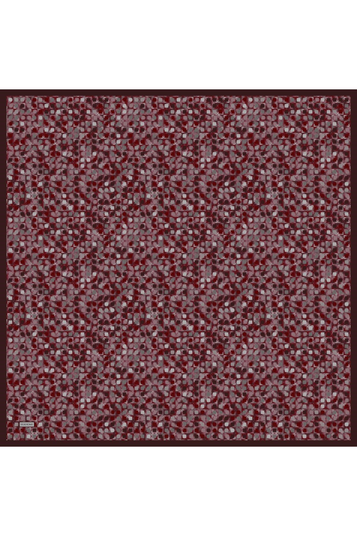 Soft Eşarp Retro Mozaik Koyu Gri 90x90