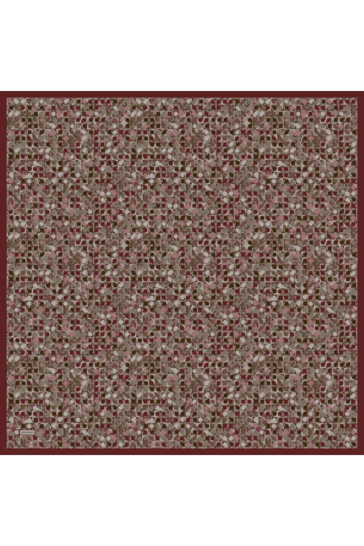 Soft Eşarp Retro Mozaik Küf Yeşili 90x90