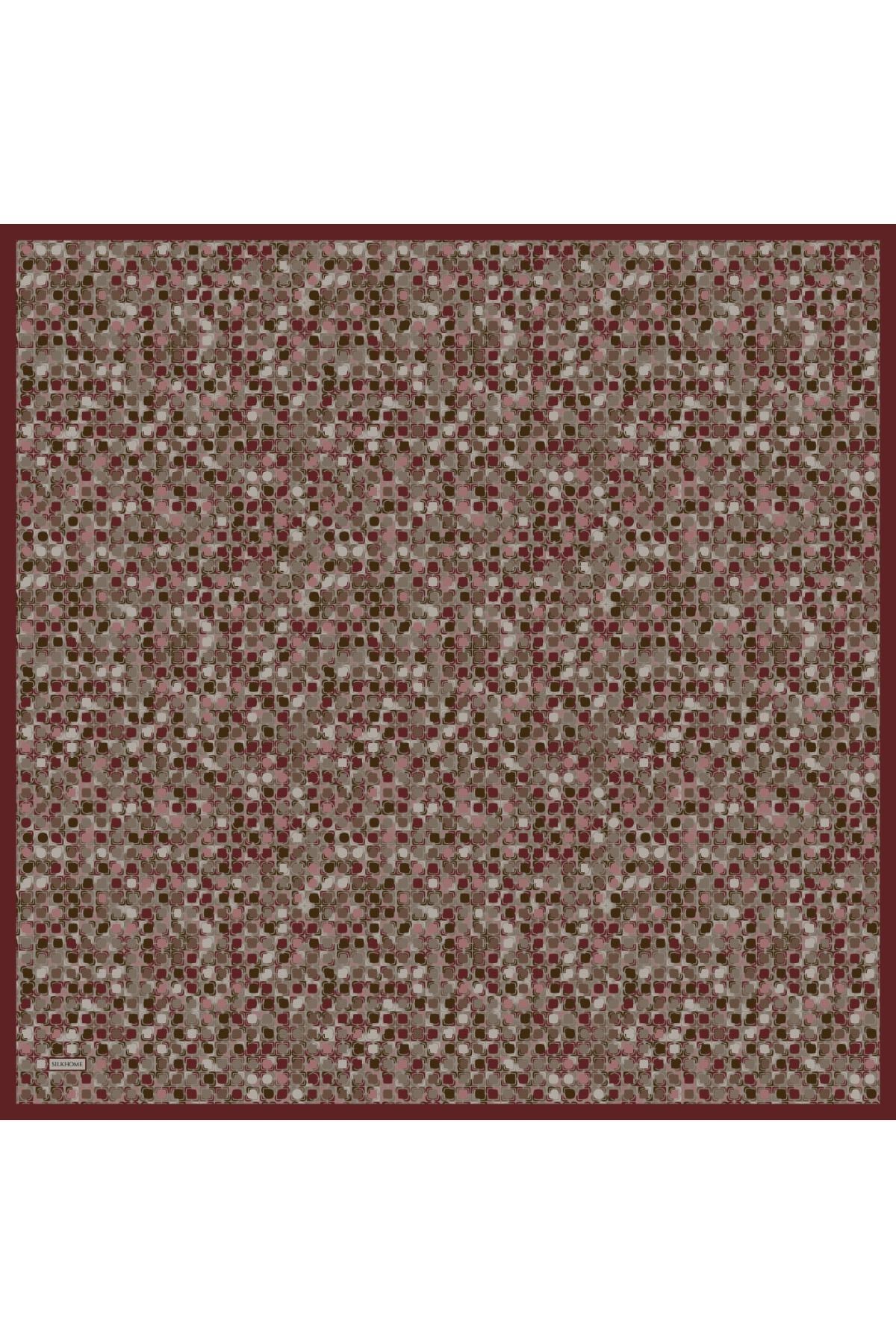 Soft Eşarp Retro Mozaik Küf Yeşili 90x90