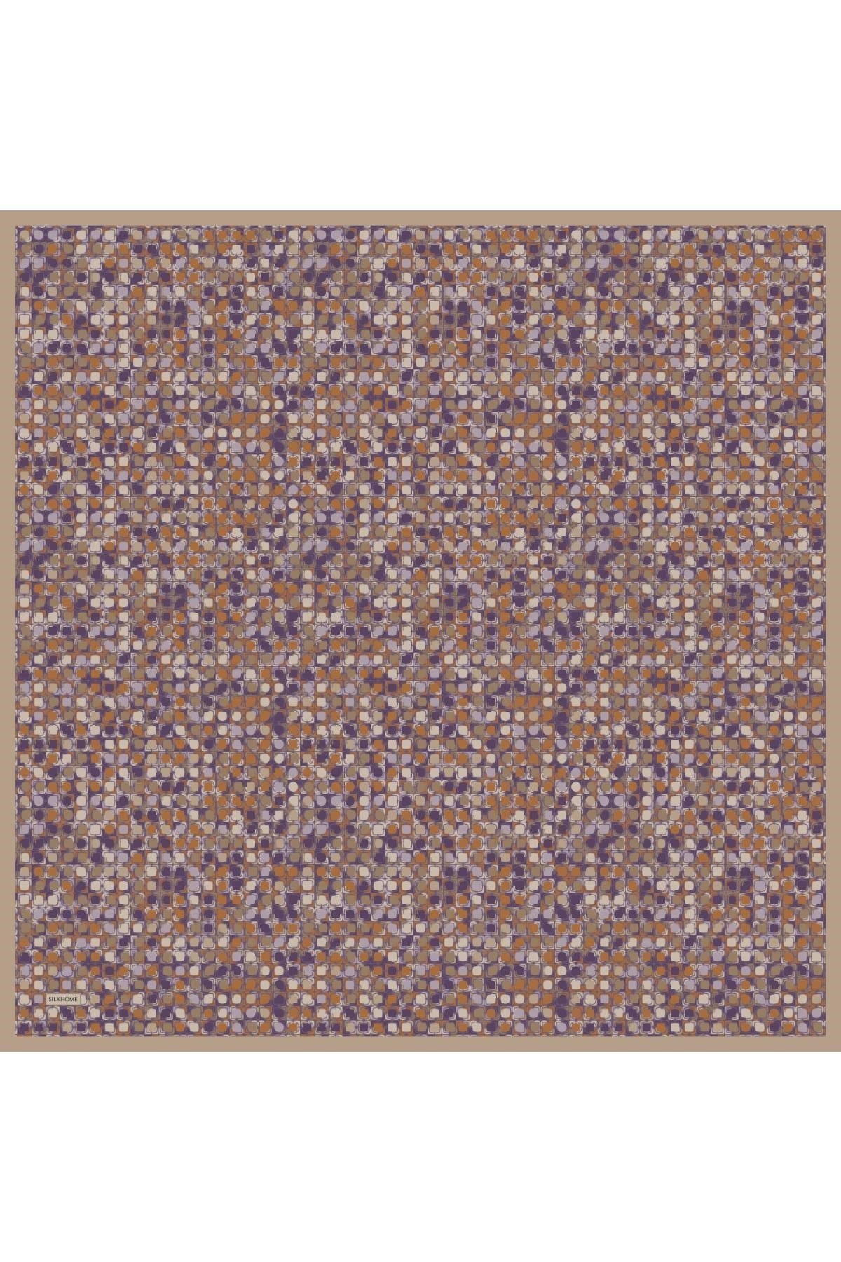Soft Eşarp Retro Mozaik Mor 90x90