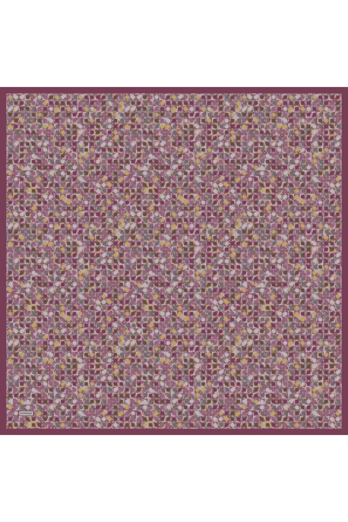Soft Eşarp Retro Mozaik Pembe 90x90