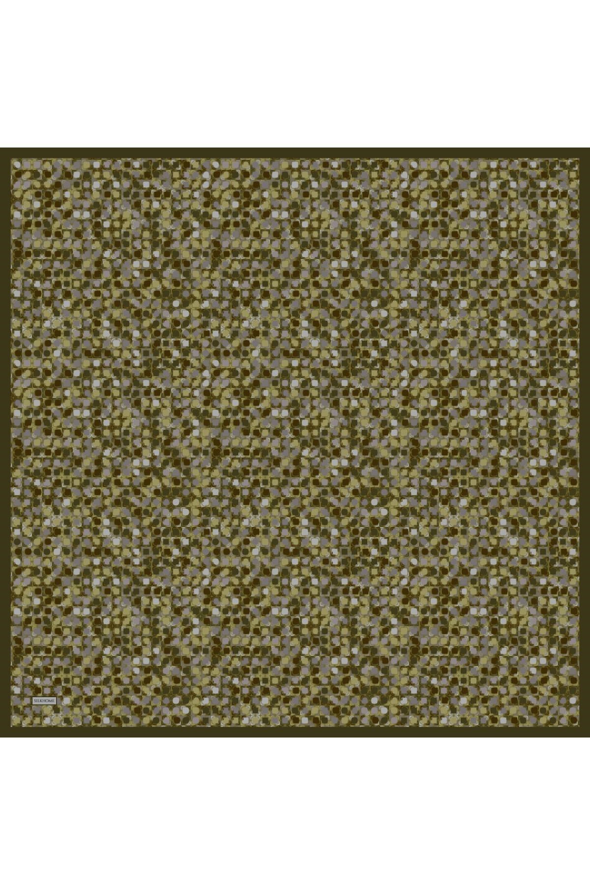 Soft Eşarp Retro Mozaik Yeşil 90x90