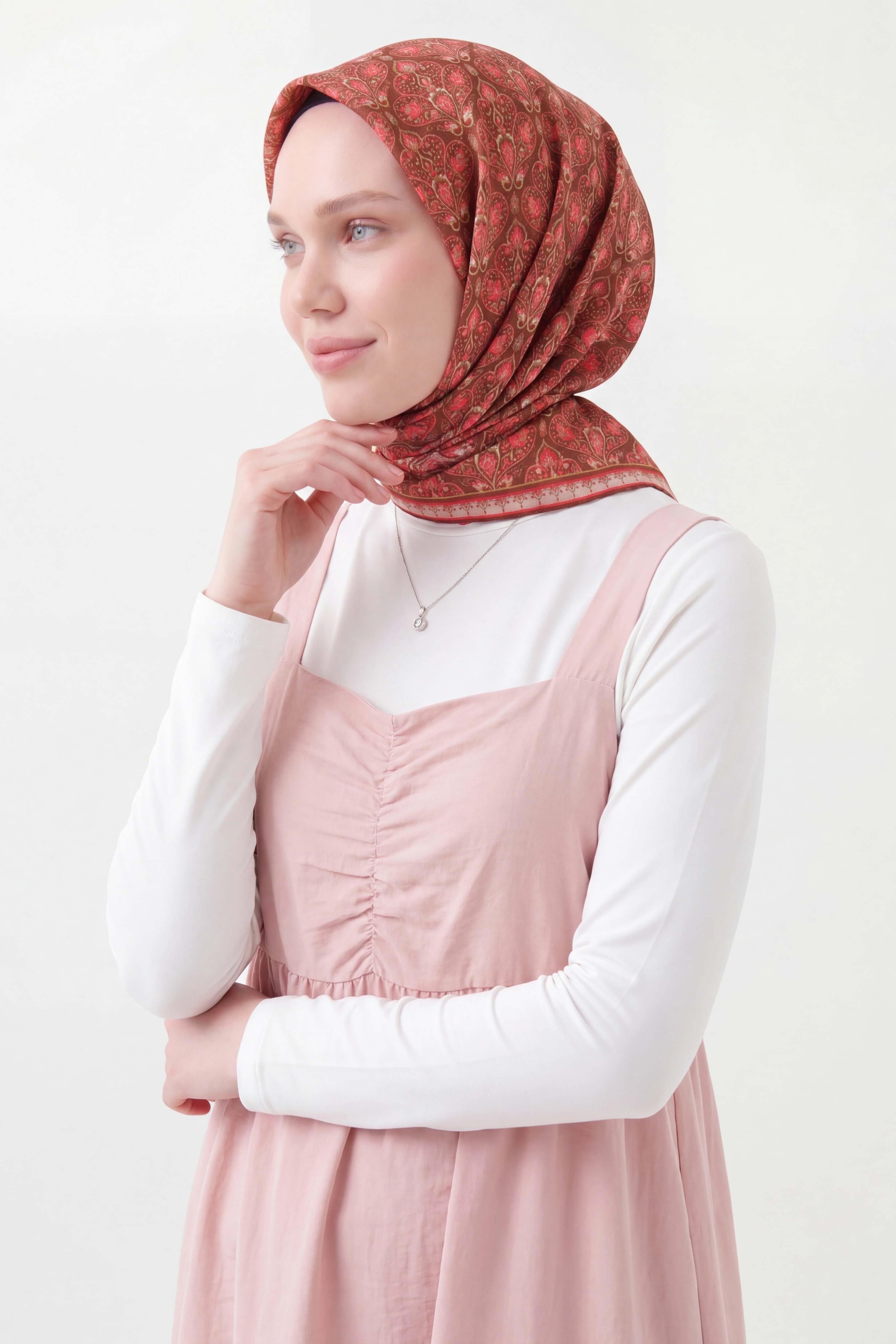 Soft Eşarp Rûmi Çikolata Kahve 90x90