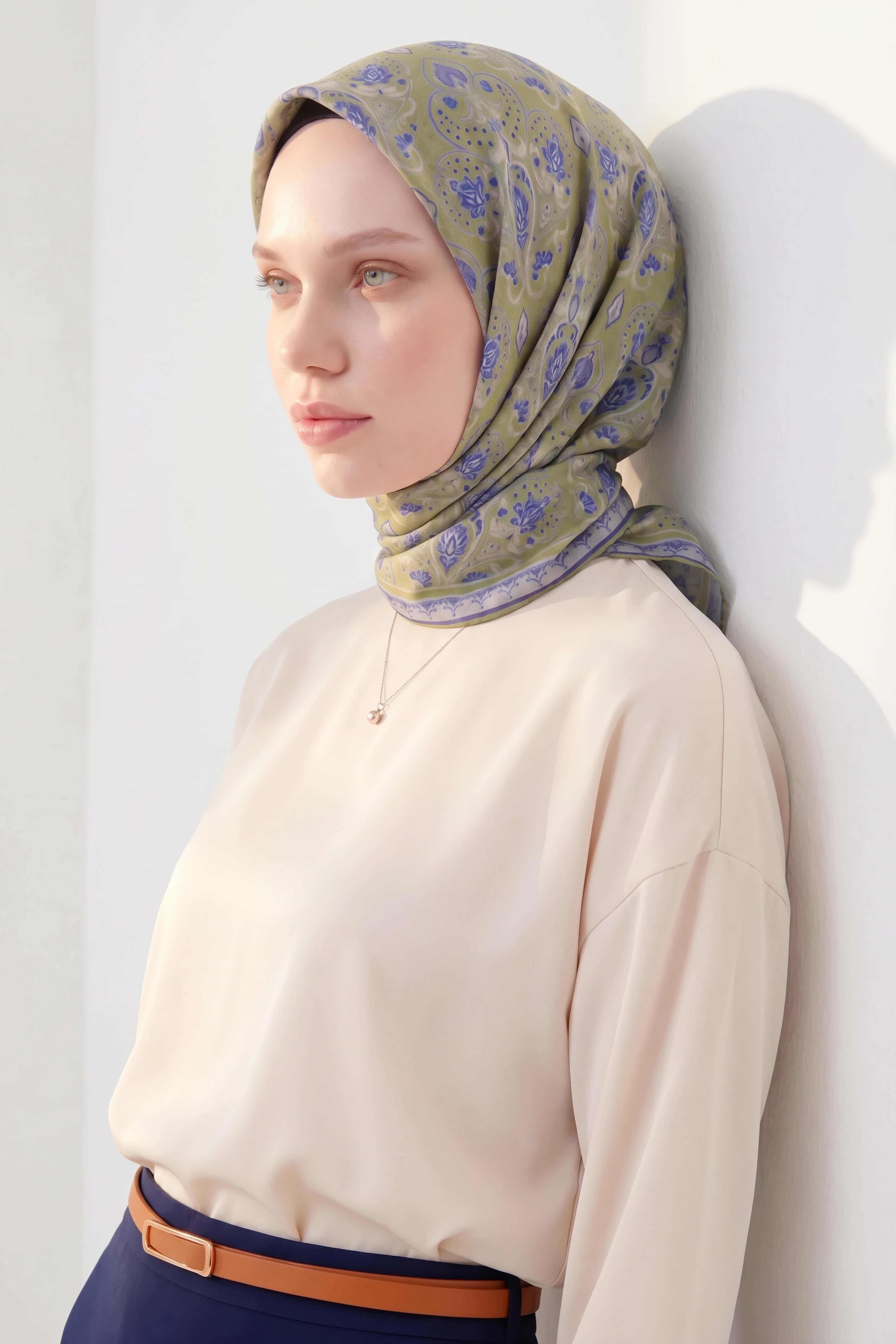 Soft Eşarp Rûmi Olive 90x90