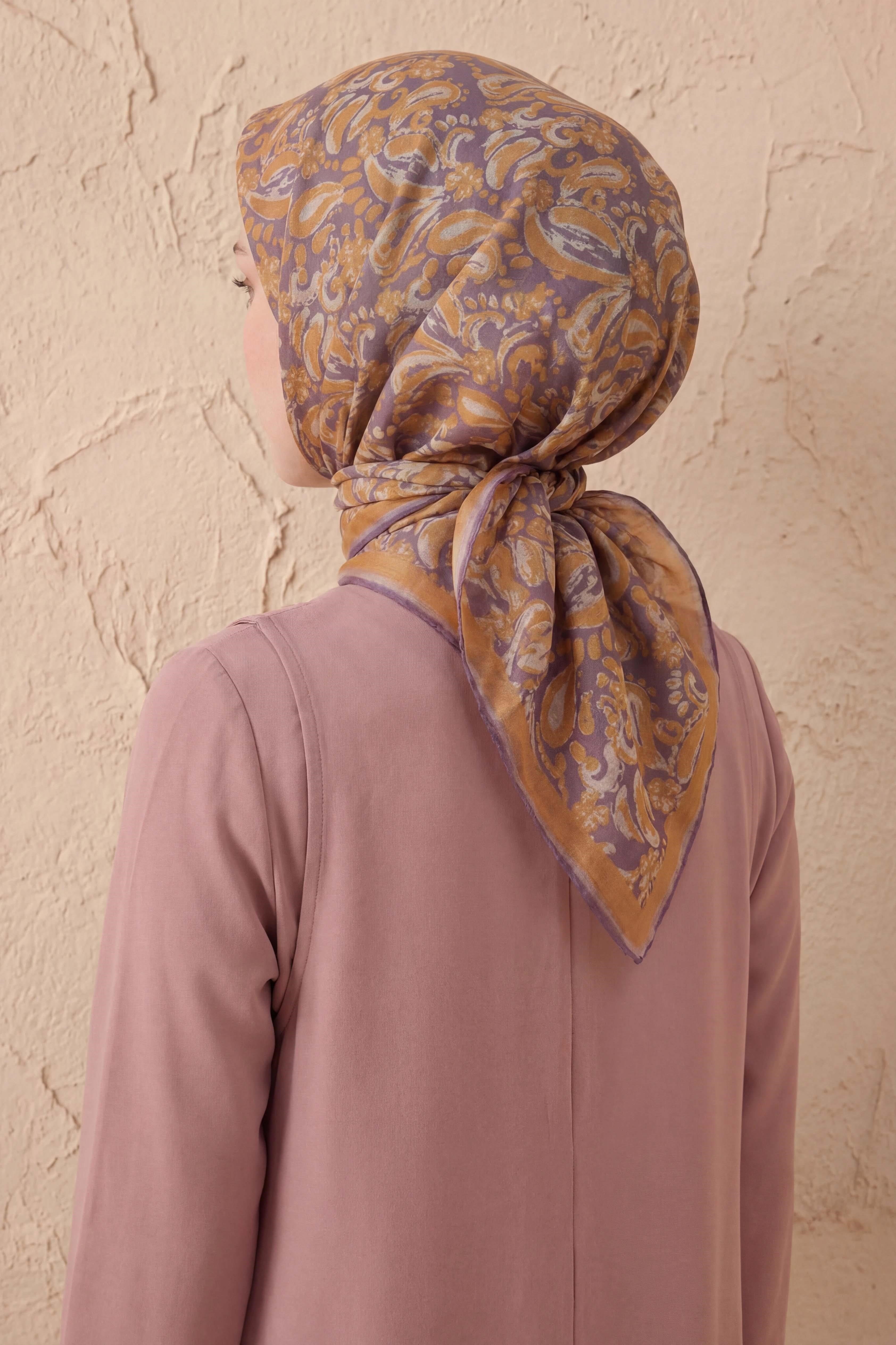 Soft Eşarp Şal Motif Eflatun 90x90
