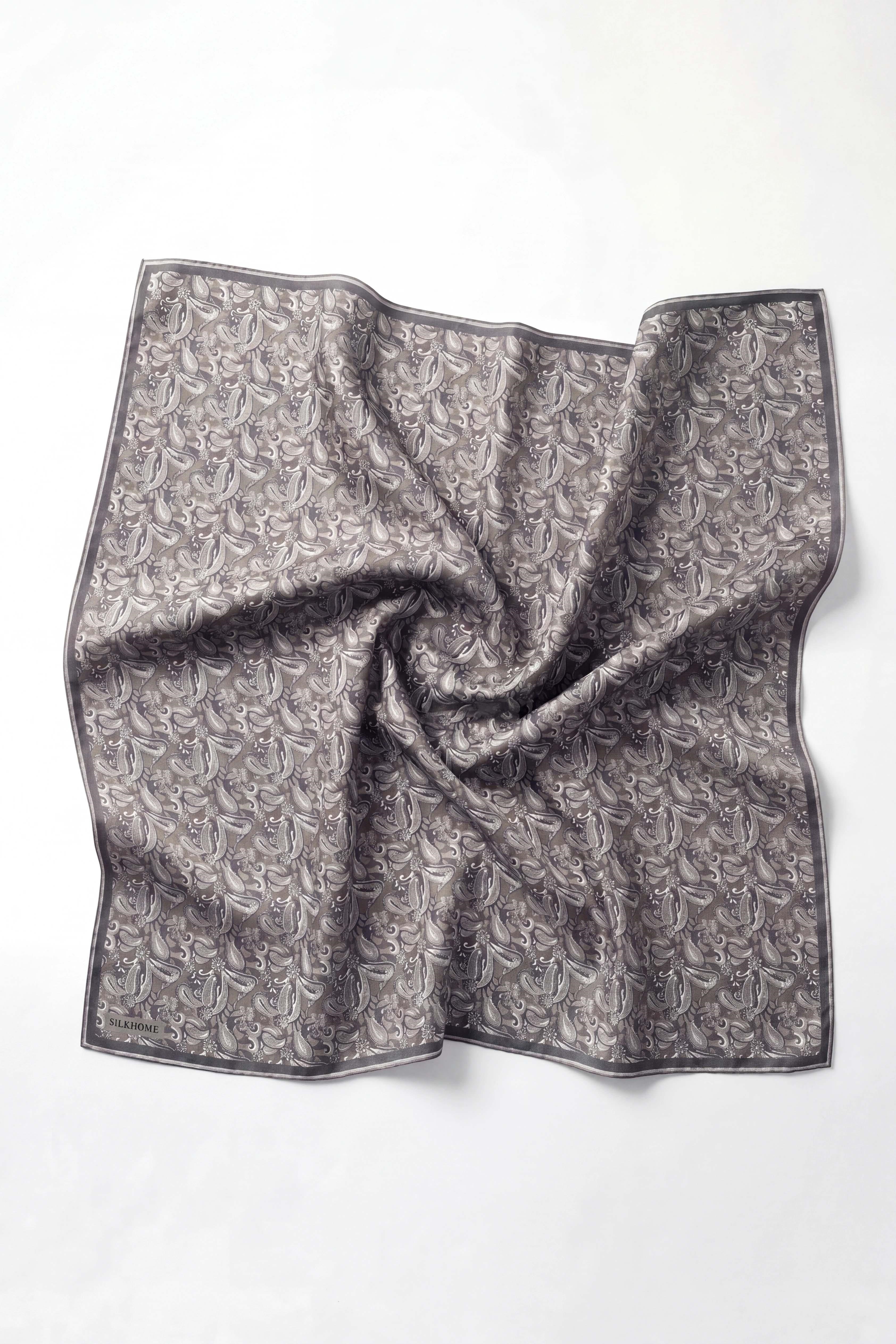 Soft Eşarp Şal Motif Gümüş 90x90