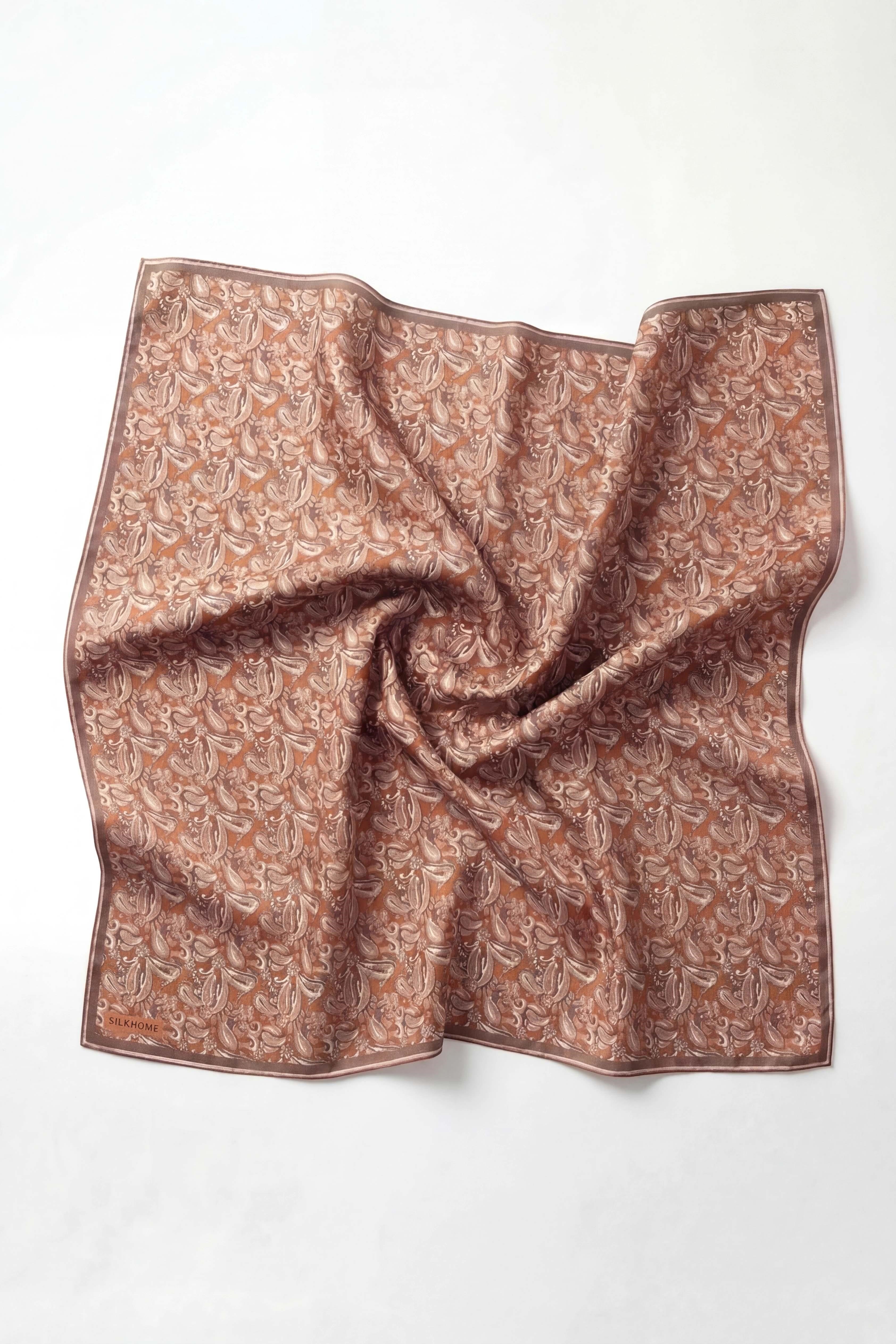 Soft Eşarp Şal Motif Kahverengi 90x90