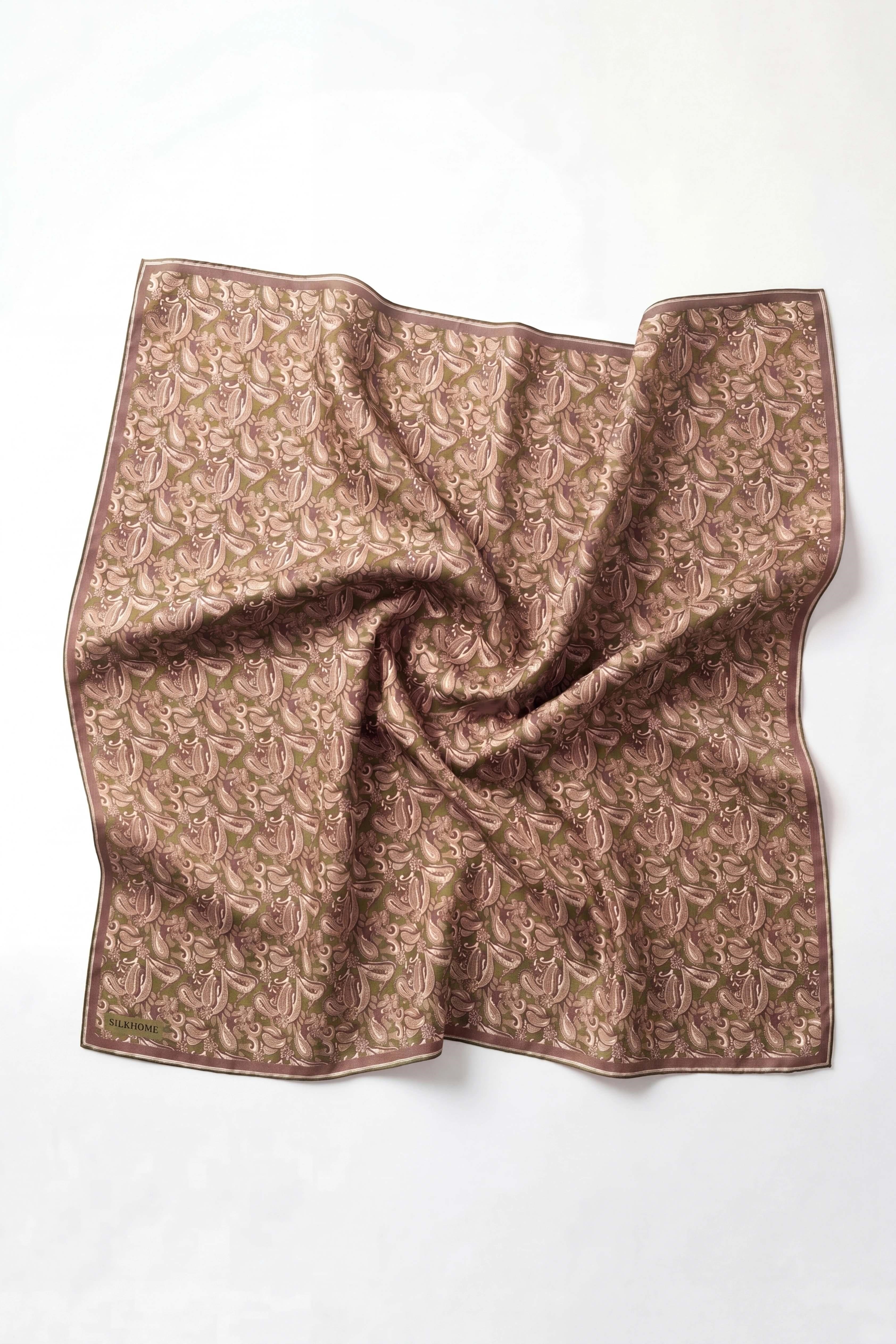 Soft Eşarp Şal Motif Koyu Yeşil 90x90