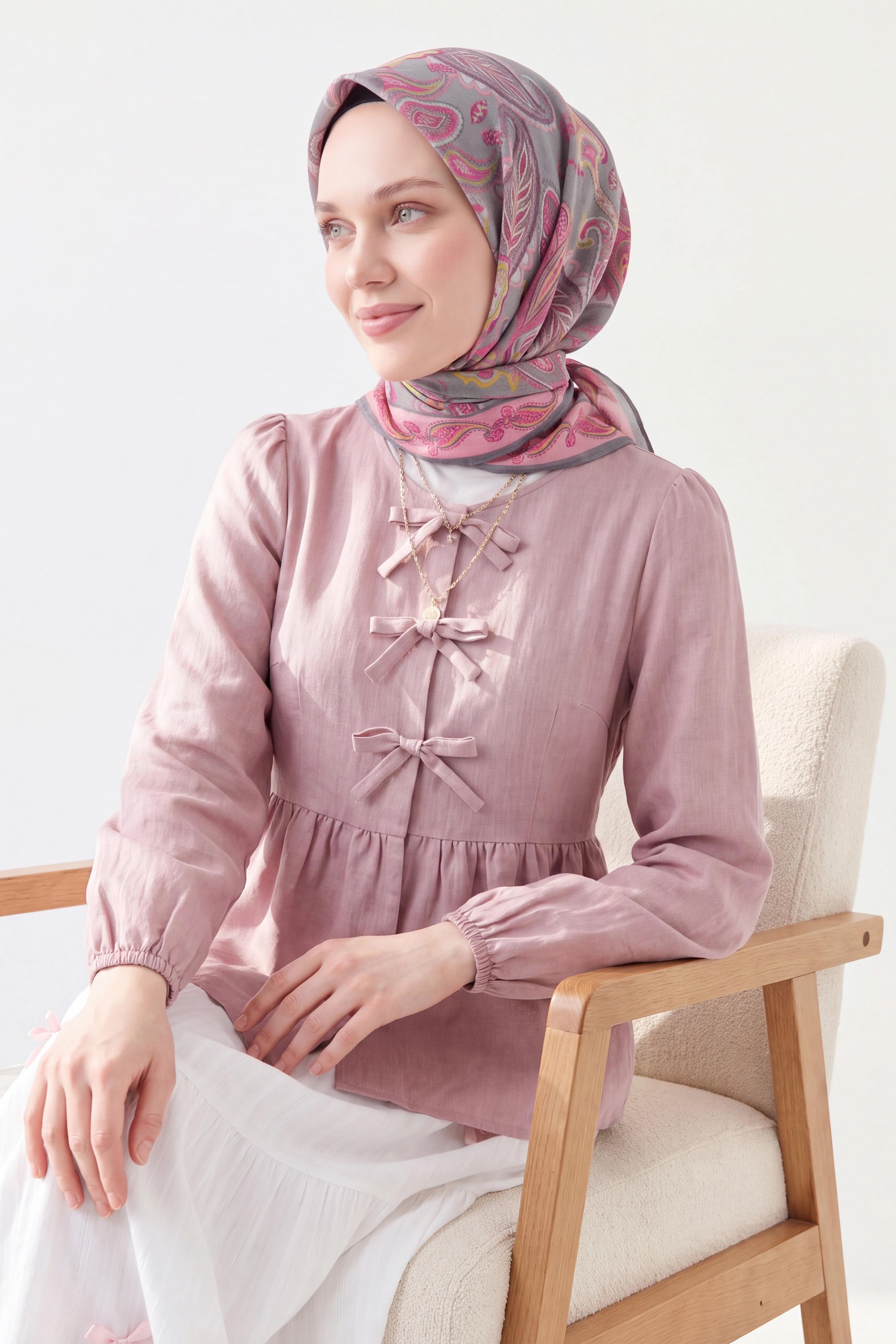 Soft Eşarp Şal Motif Pembe