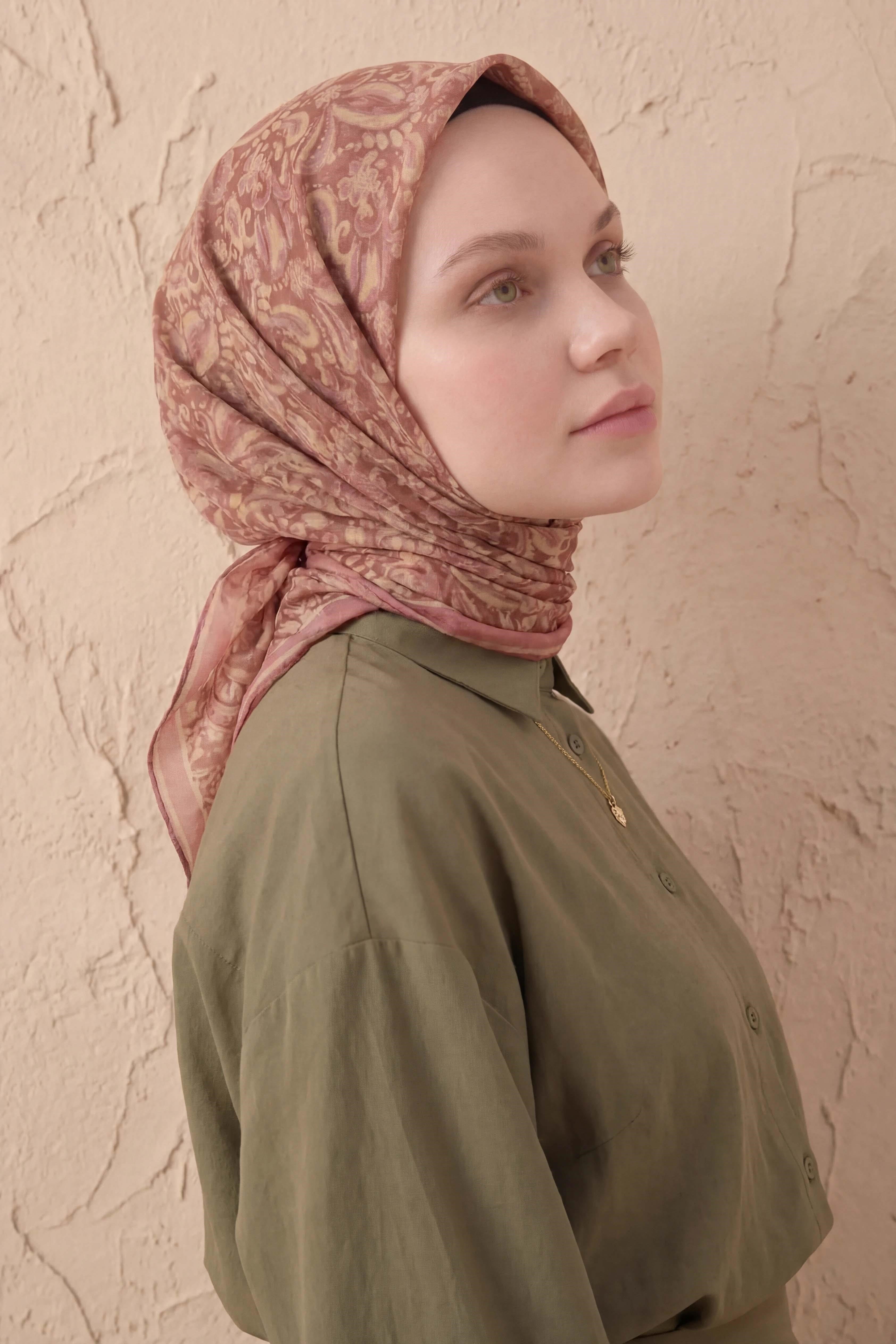 Soft Eşarp Şal Motif Soğan Kabuğu 90x90