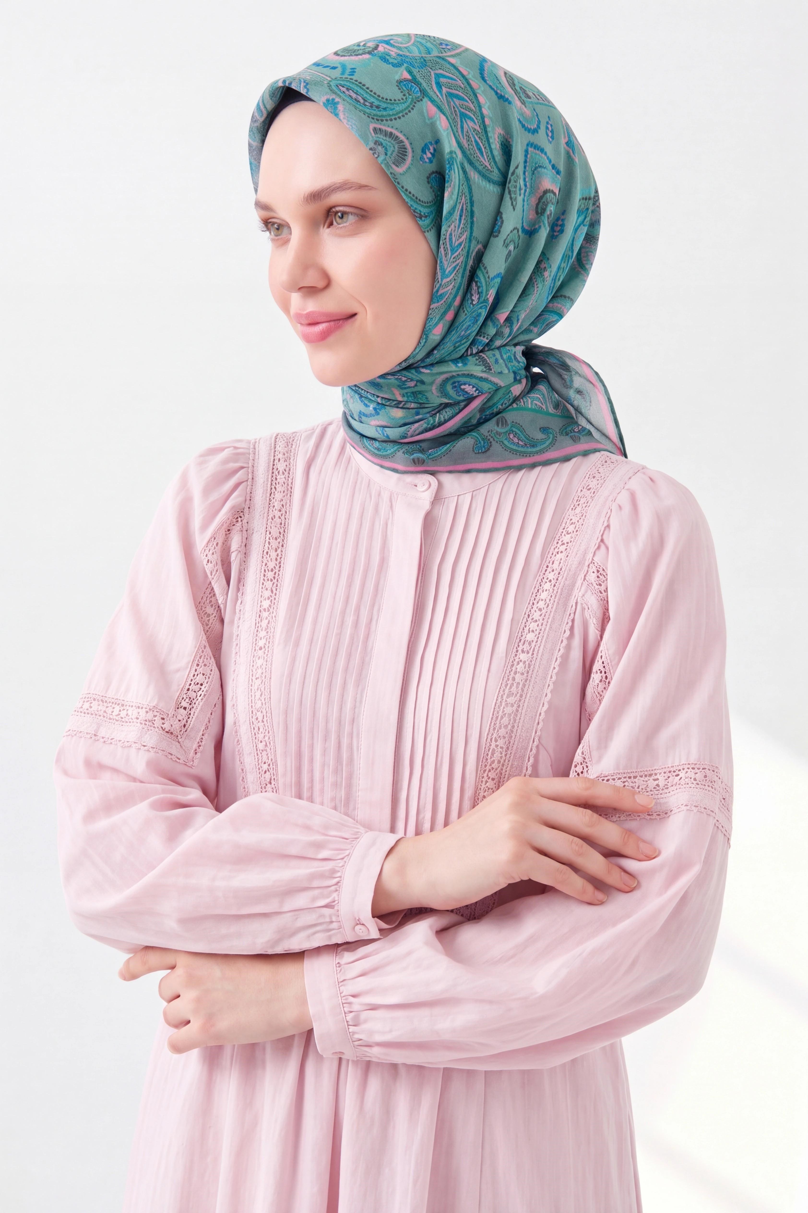 Soft Eşarp Şal Motif Turkuaz