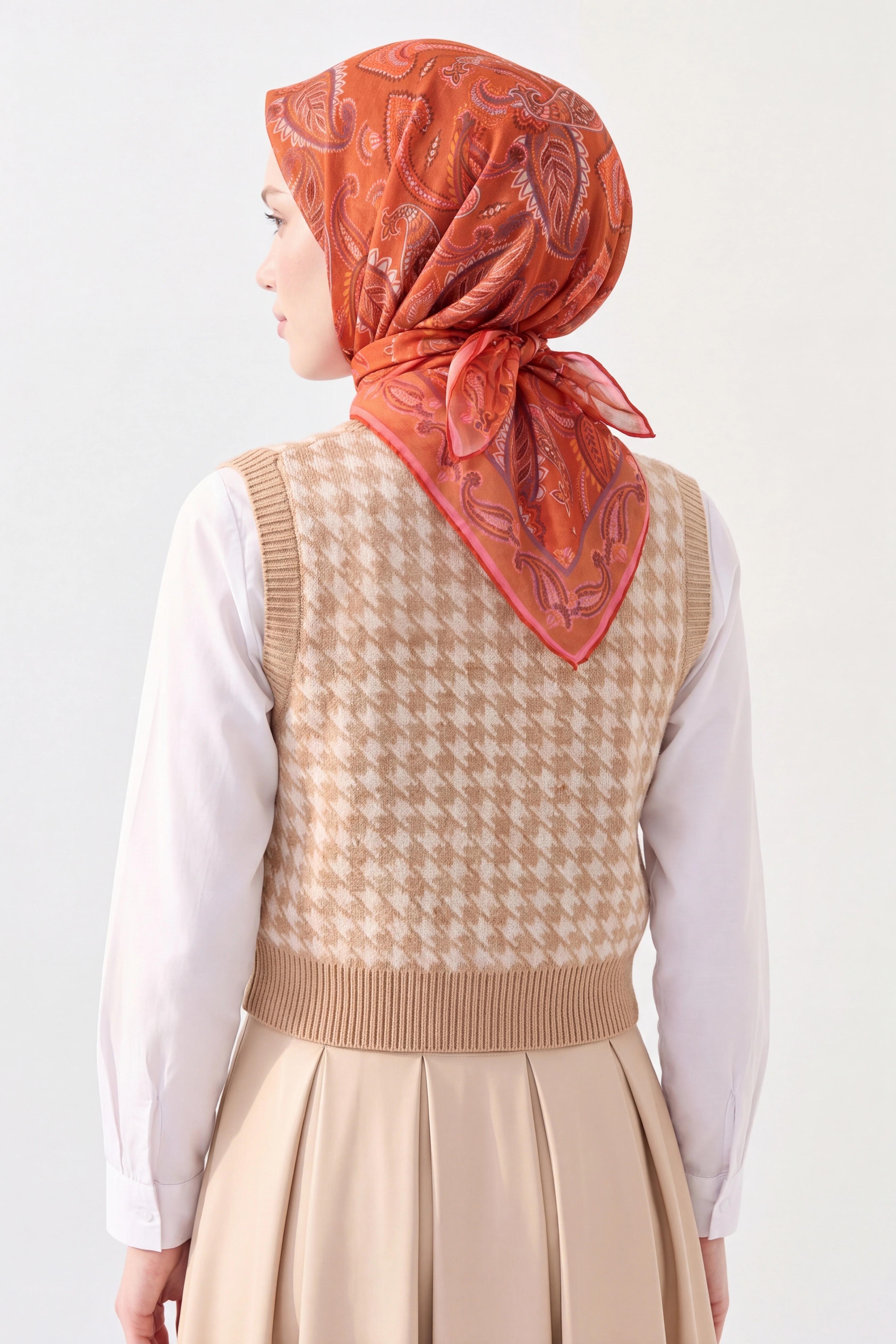 Soft Eşarp Şal Motif Turuncu