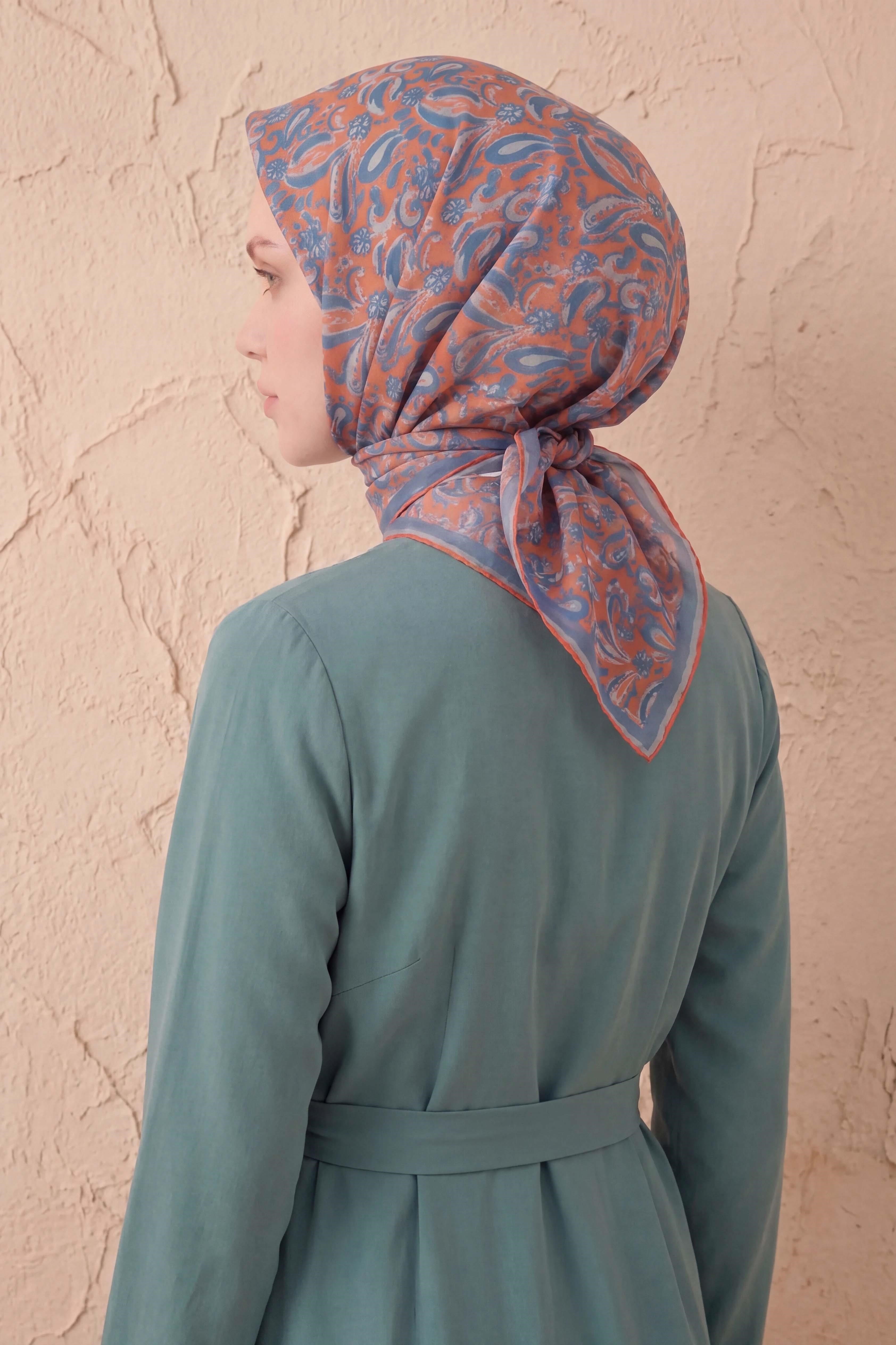 Soft Eşarp Şal Motif Turuncu 90x90