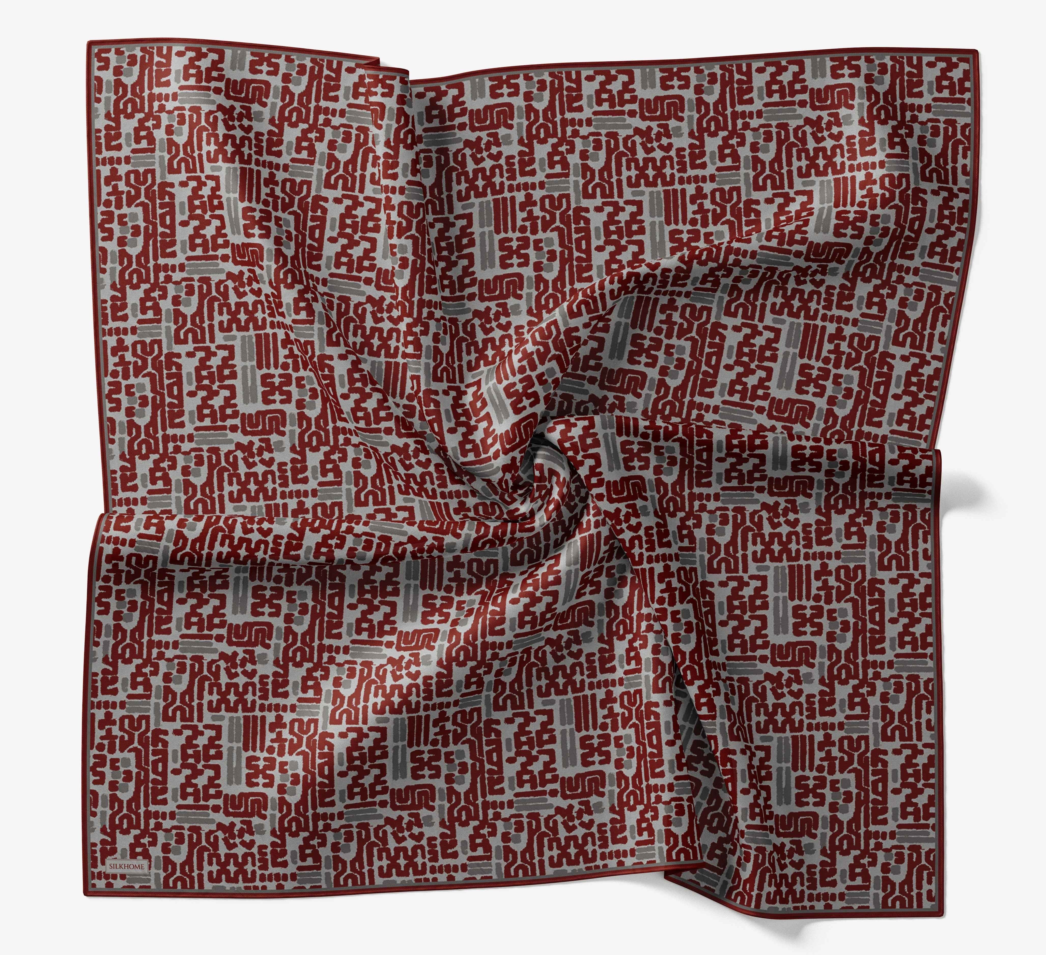 Soft Eşarp Soyut Bordo