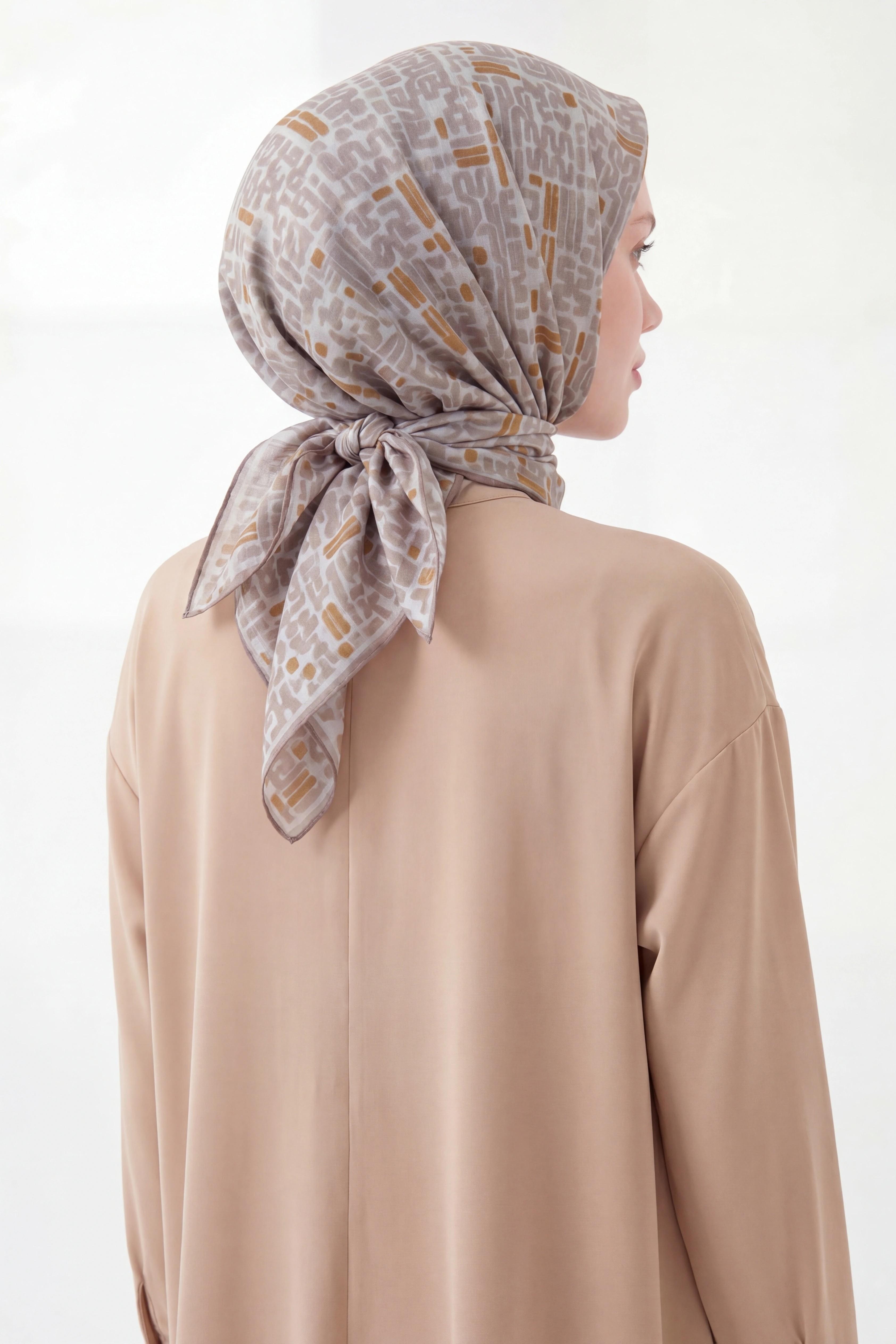 Soft Eşarp Soyut Gri